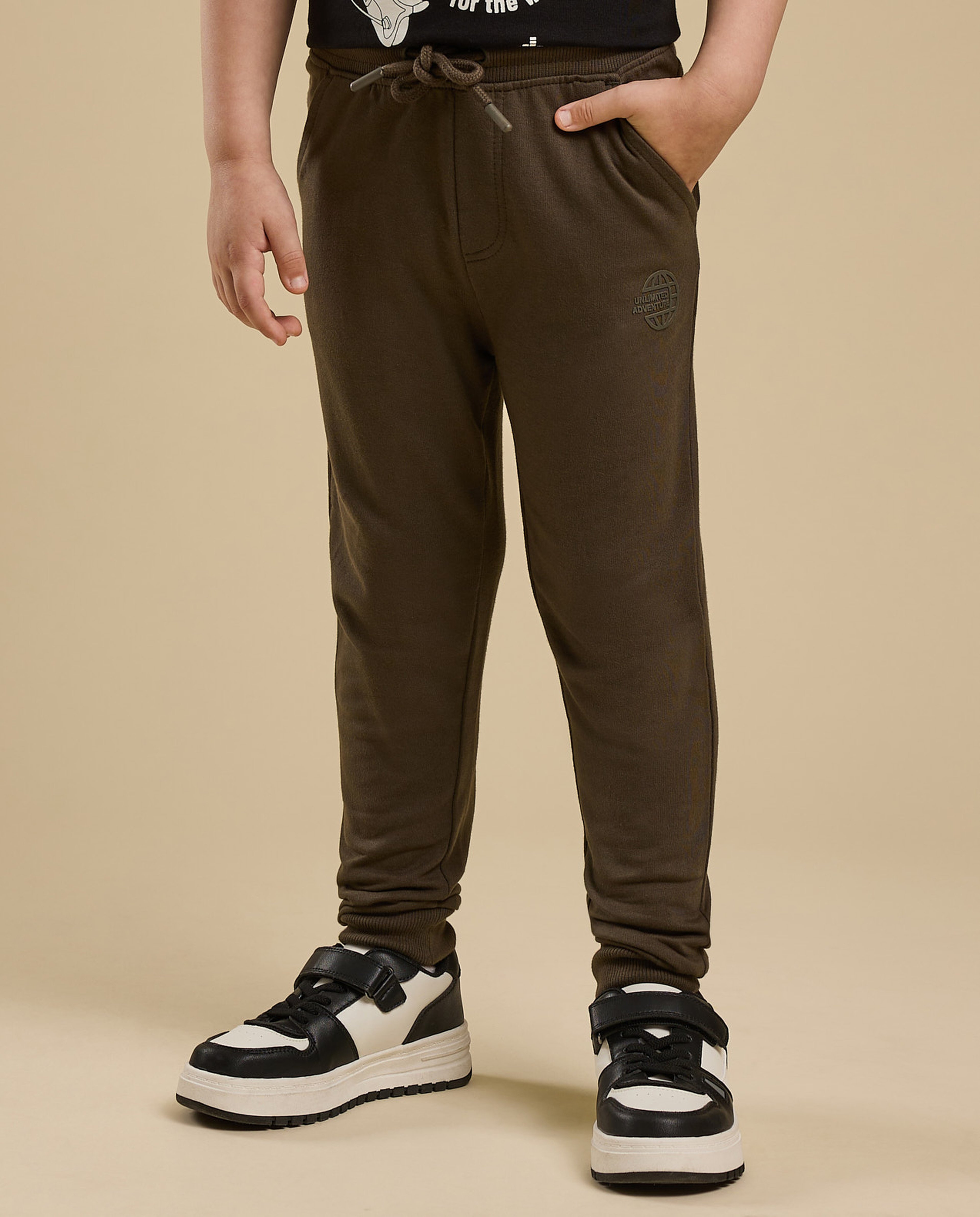 Solid Joggers with Drawstring Waist