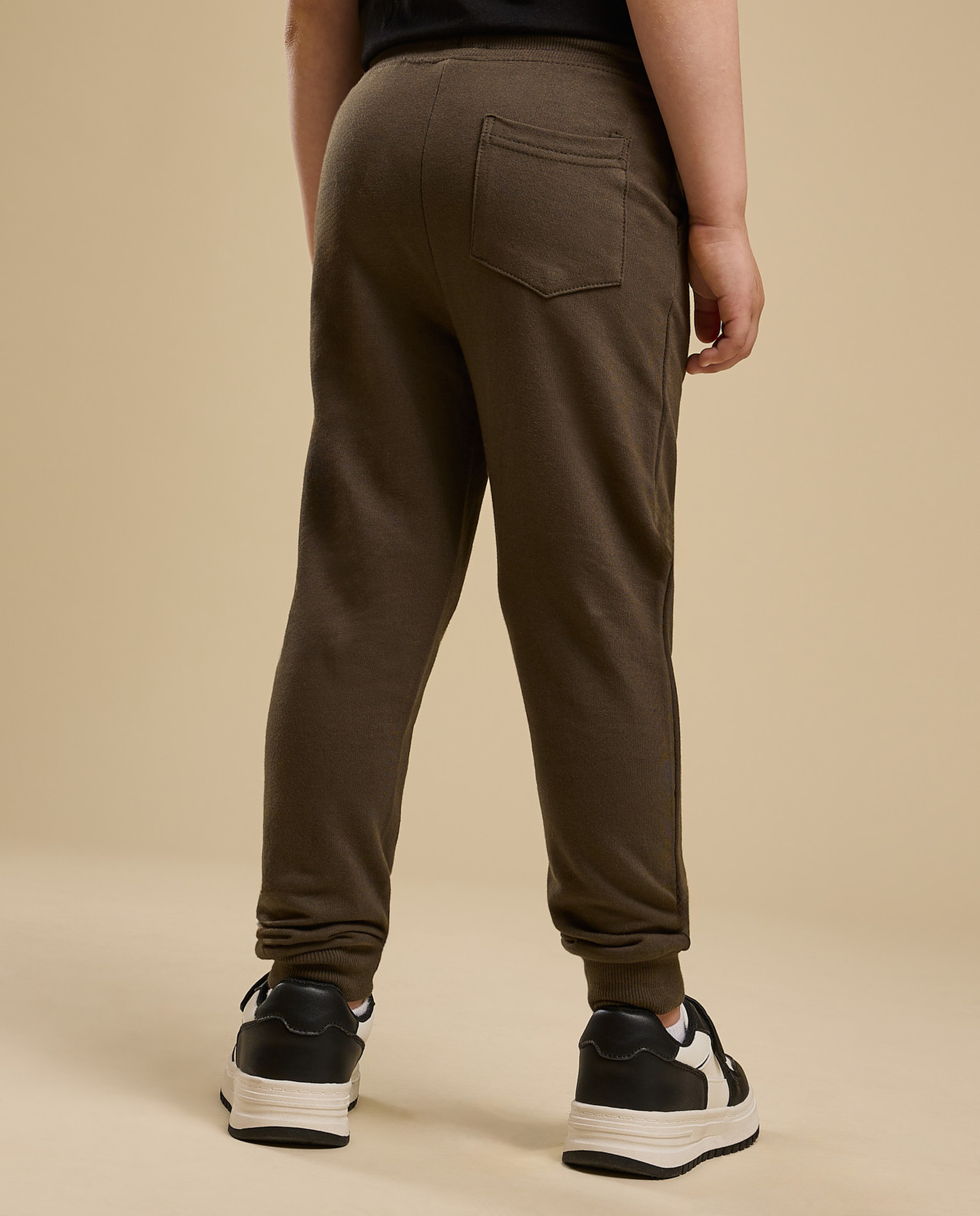 Solid Joggers with Drawstring Waist