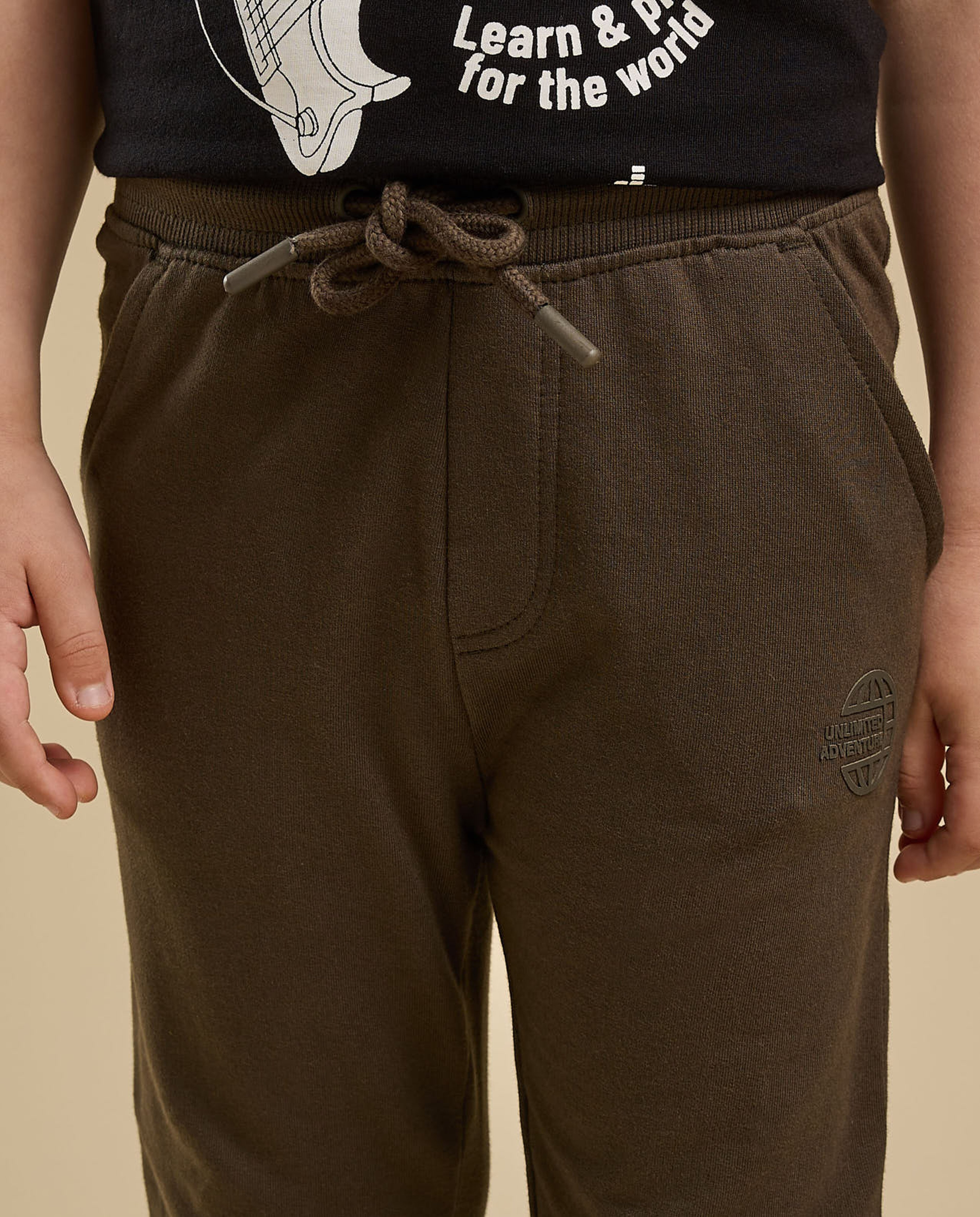 Solid Joggers with Drawstring Waist