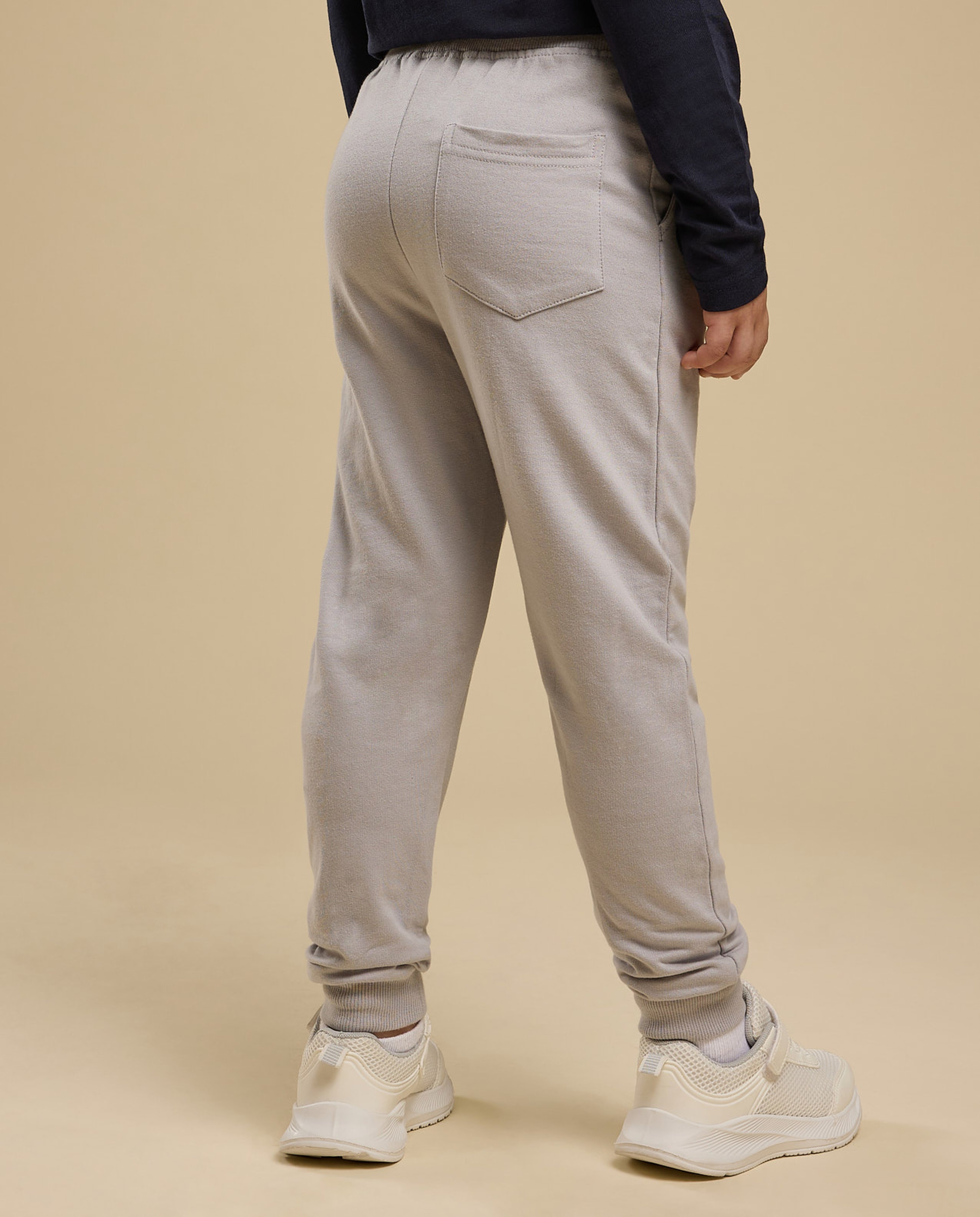 Solid Joggers with Drawstring Waist