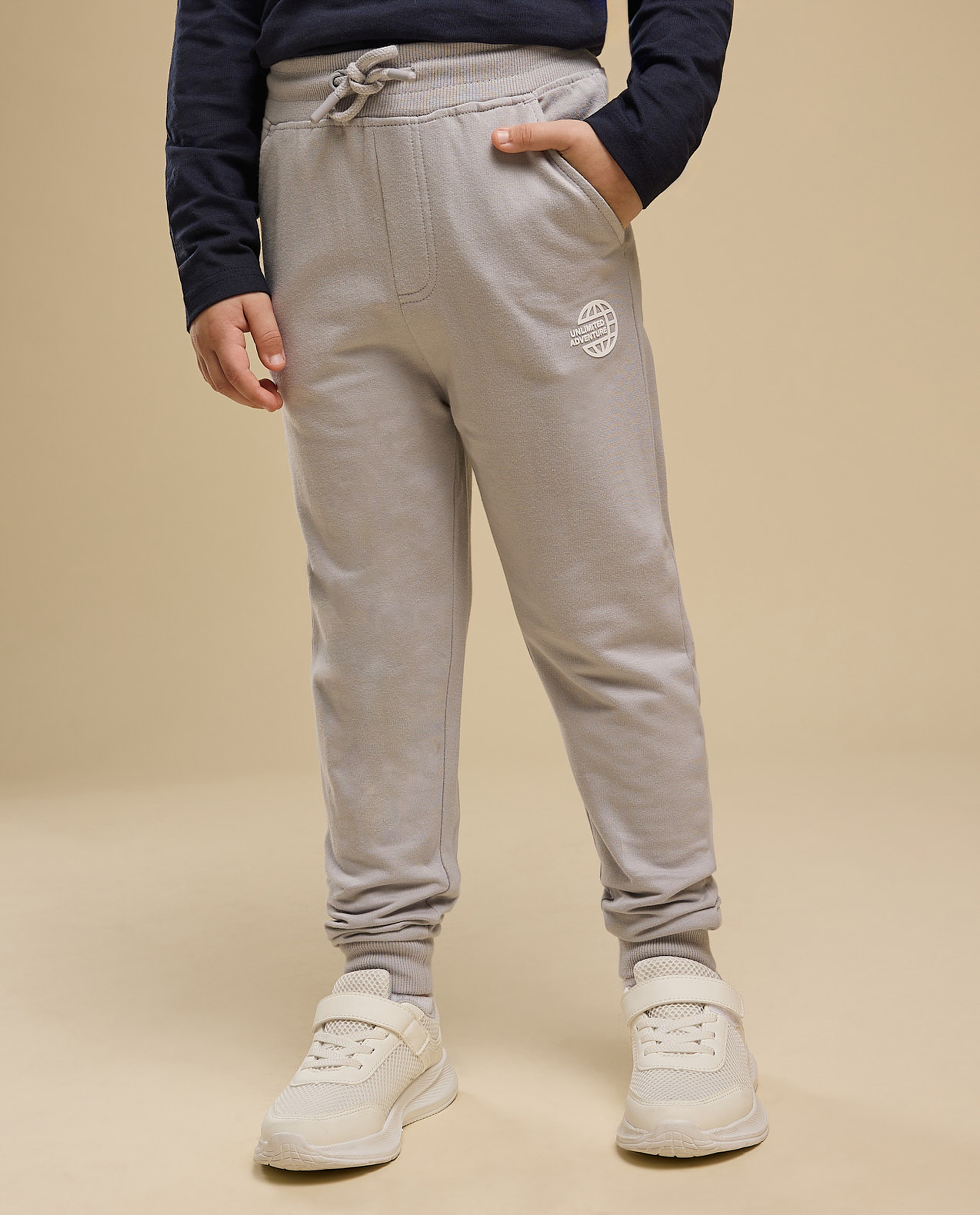 Solid Joggers with Drawstring Waist