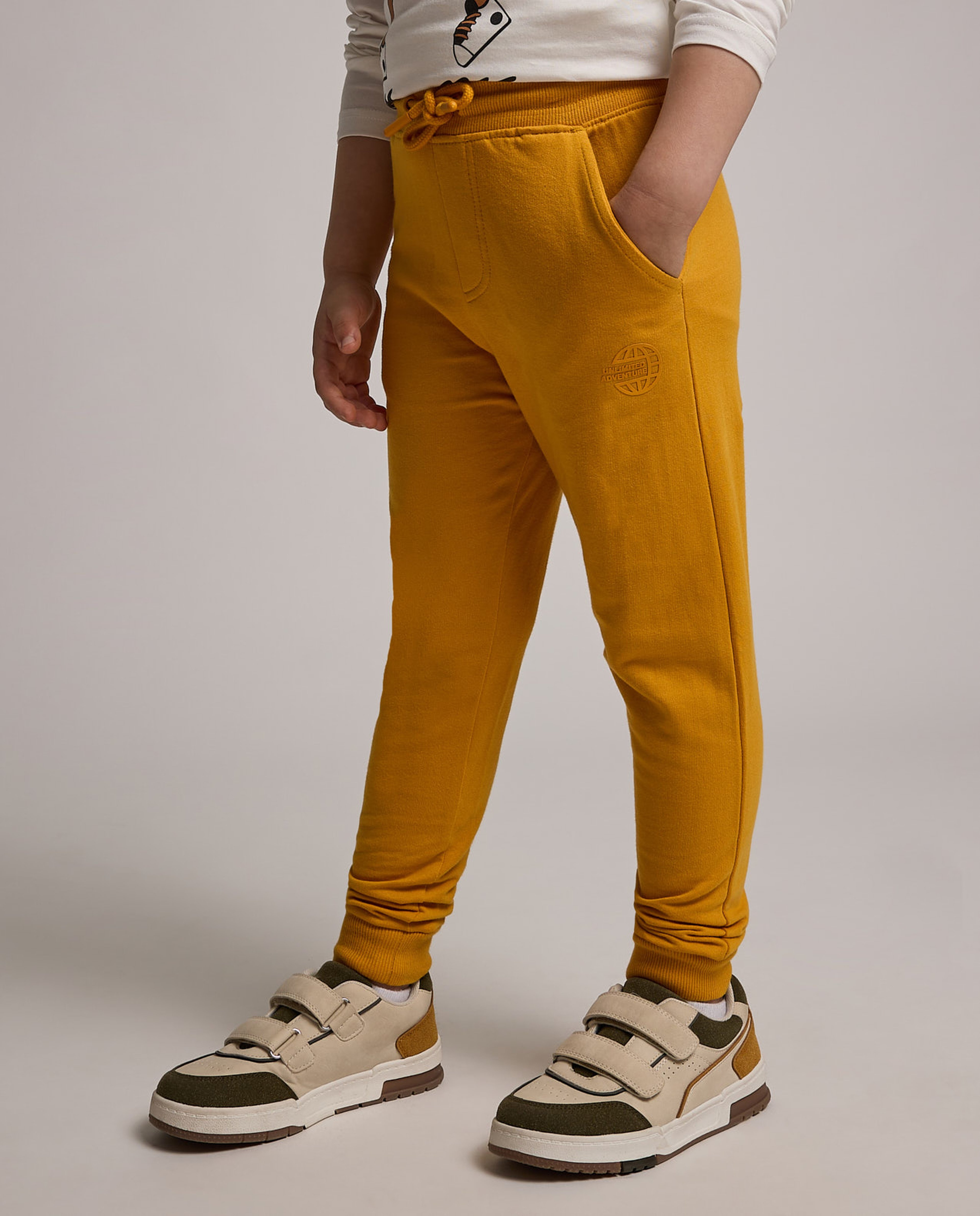 Solid Joggers with Drawstring Waist