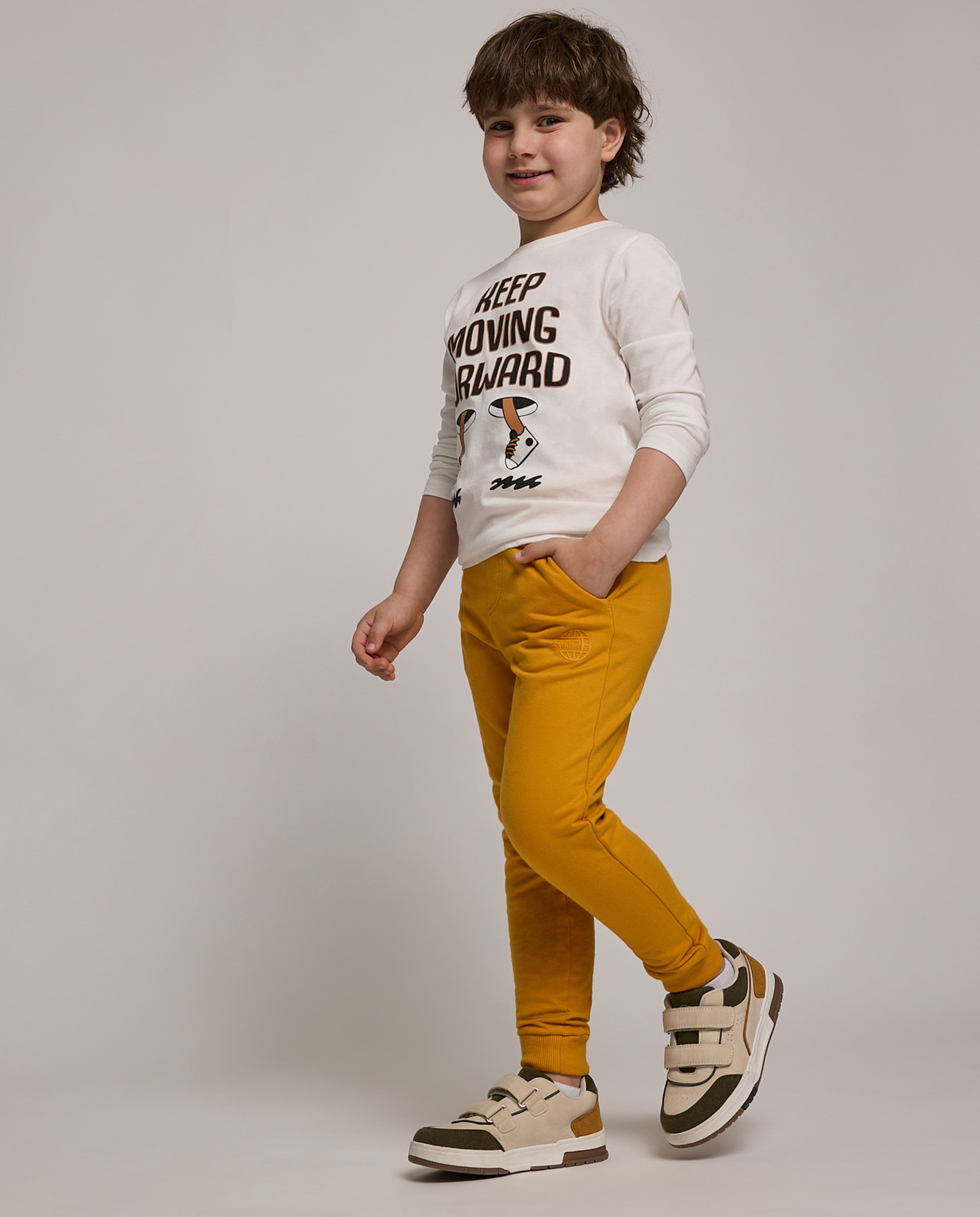 Solid Joggers with Drawstring Waist