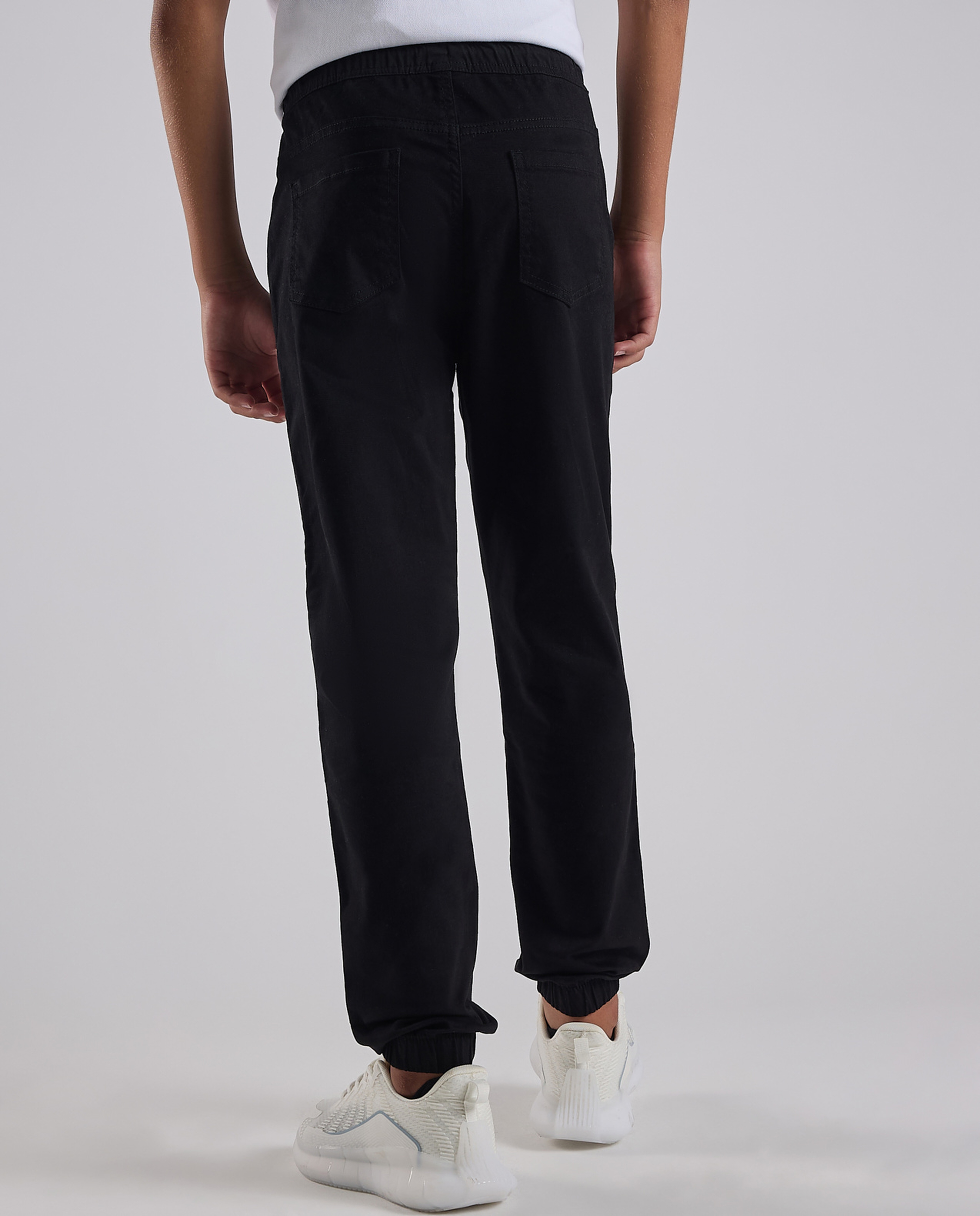 Solid Jogger Pants with Drawstring Waist