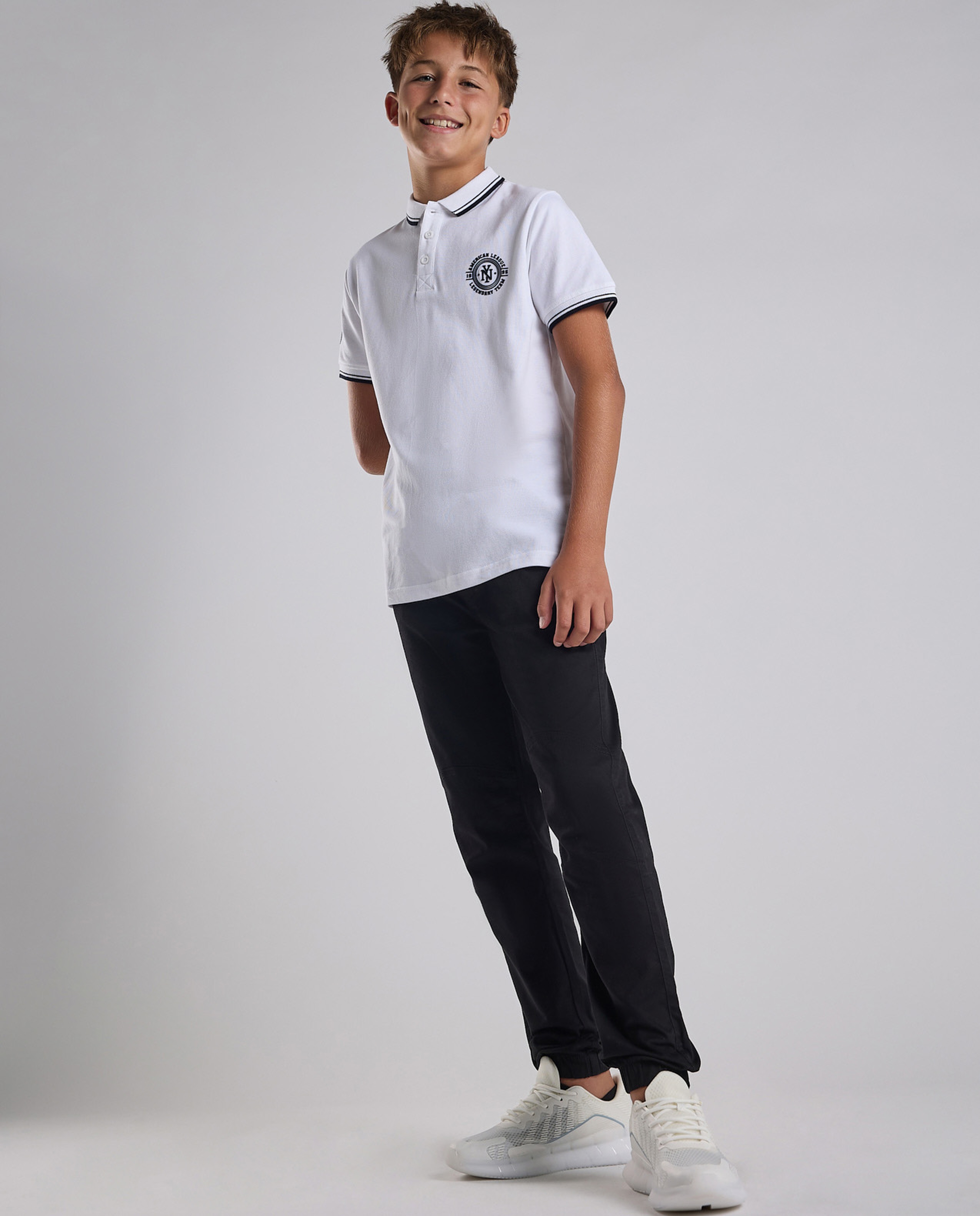 Solid Jogger Pants with Drawstring Waist