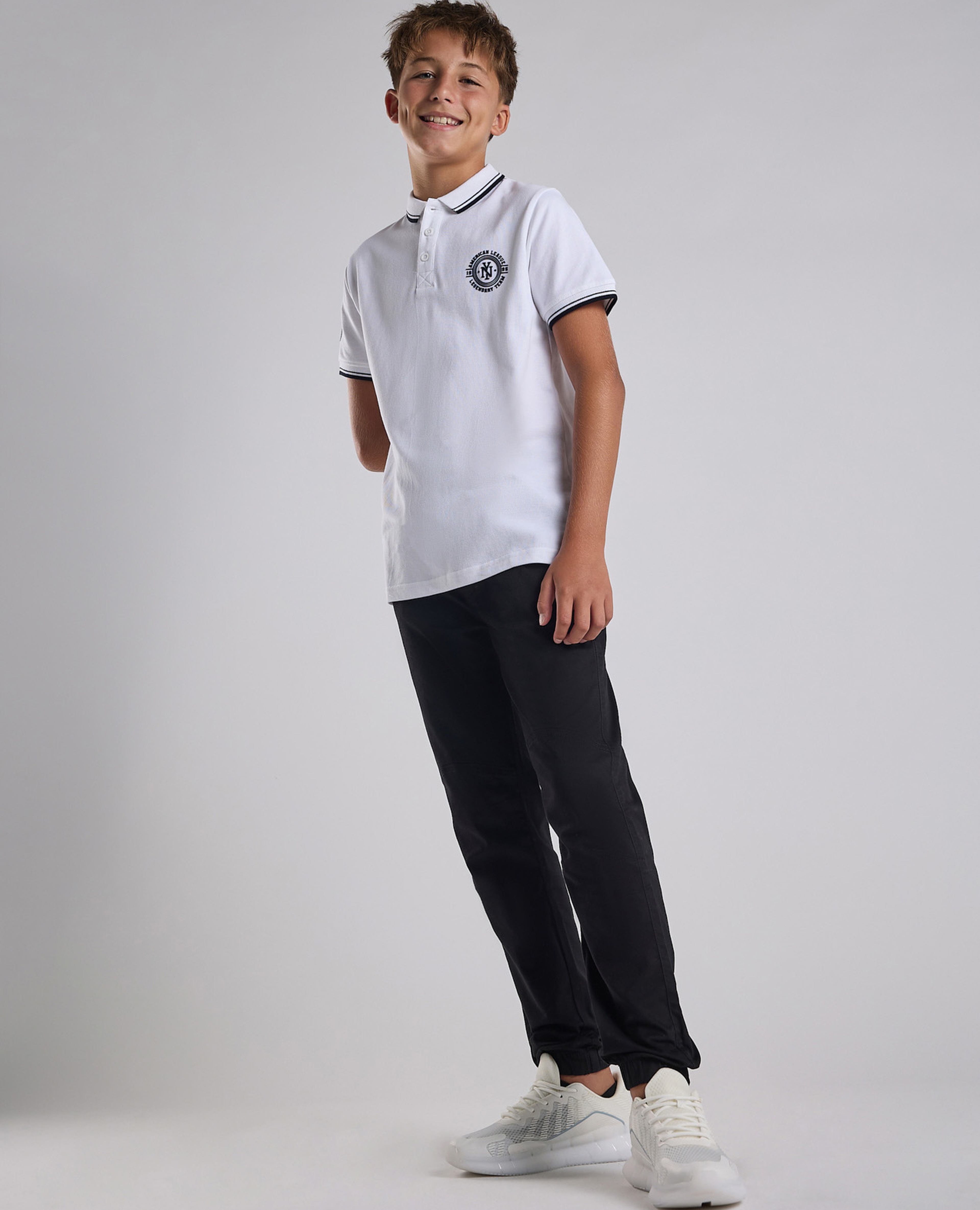 Solid Jogger Pants with Drawstring Waist