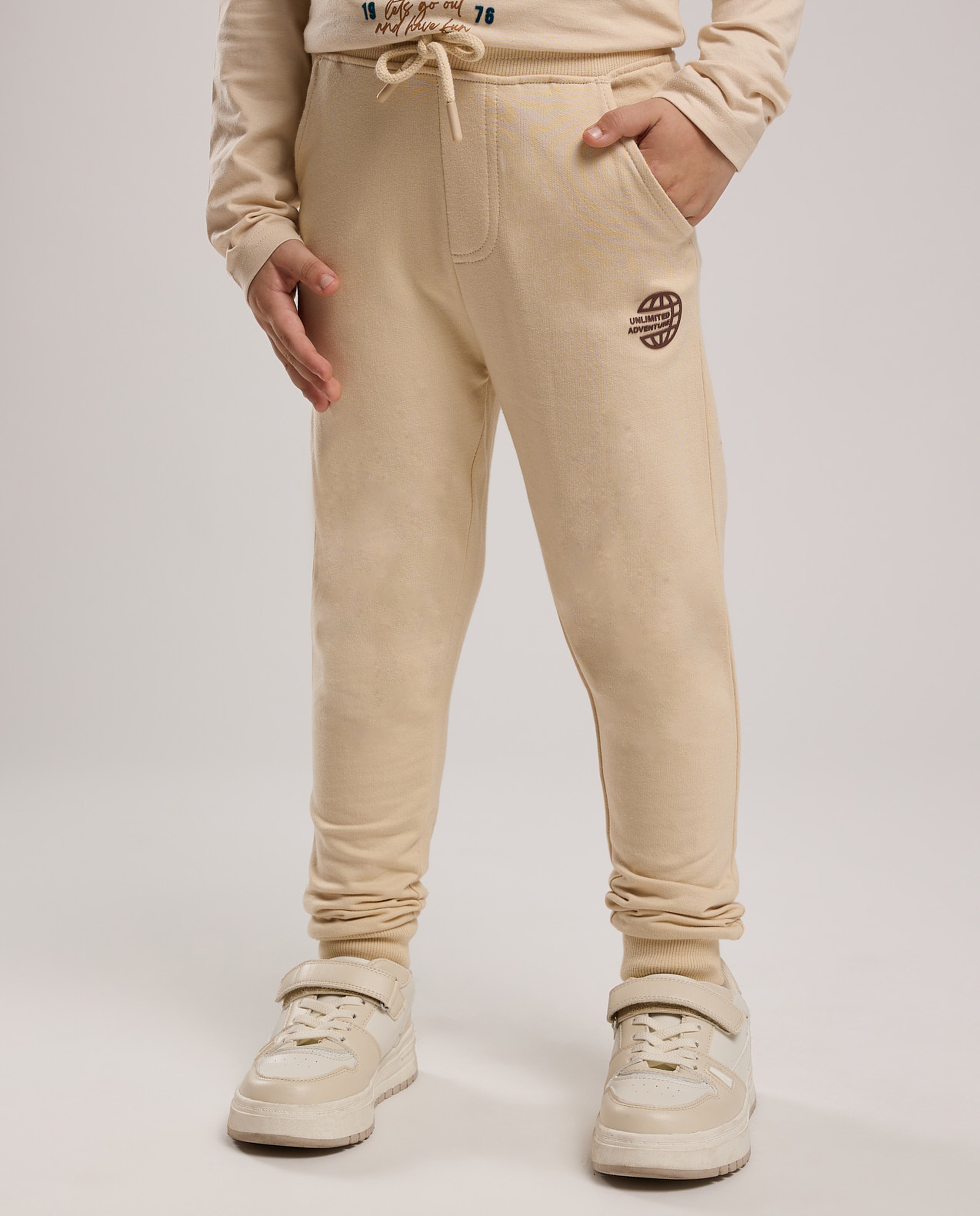 Solid Joggers with Drawstring Waist