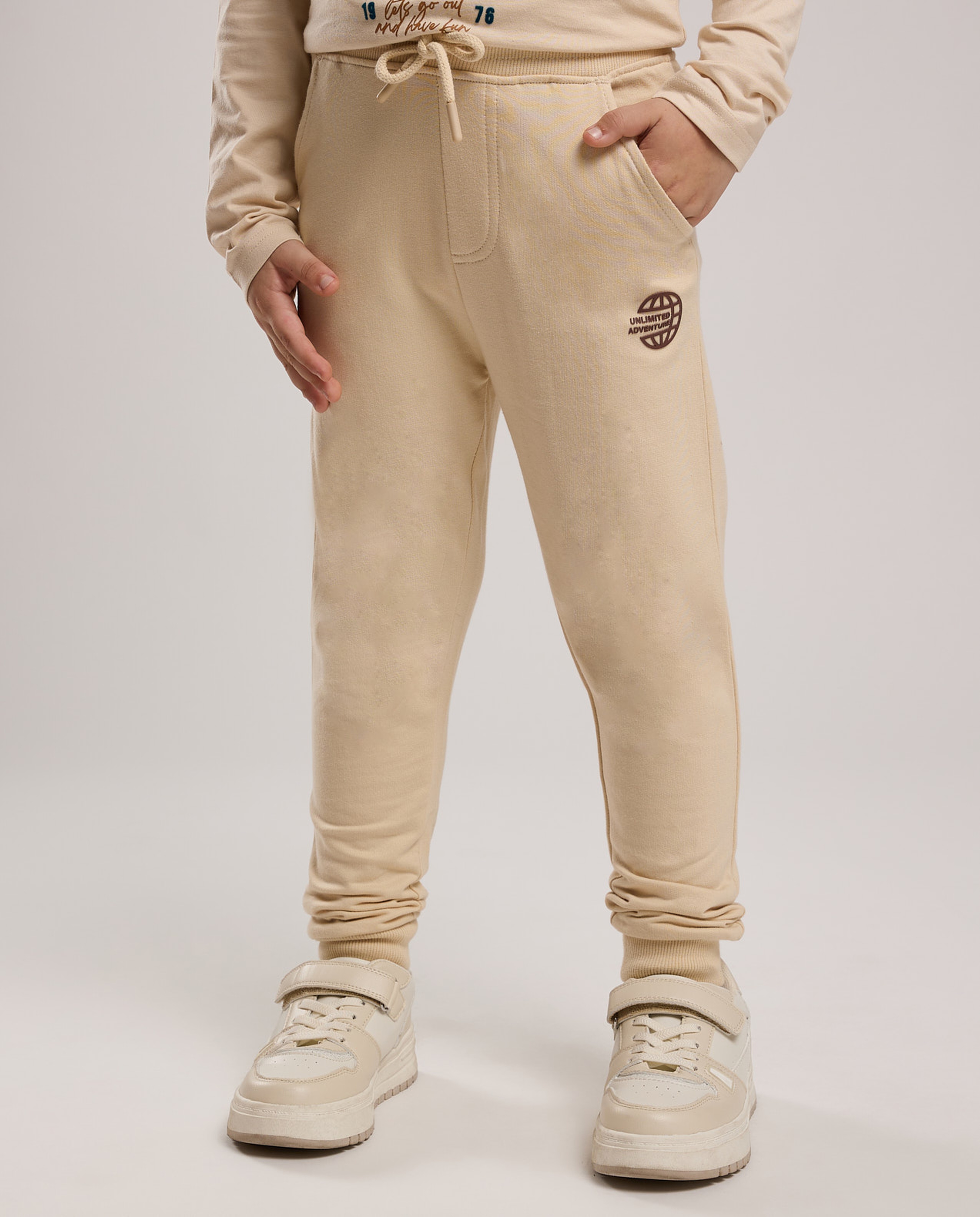 Solid Joggers with Drawstring Waist