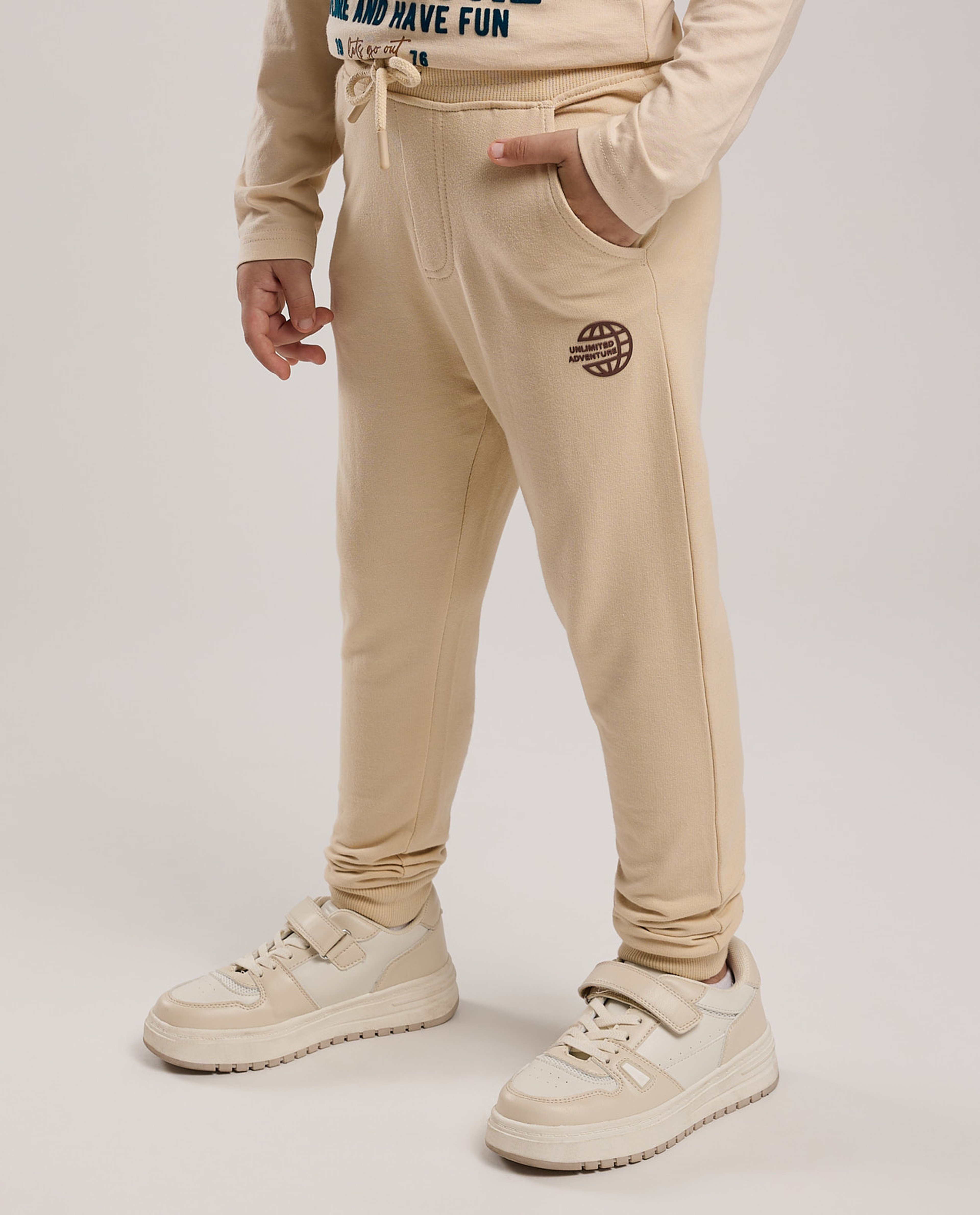 Solid Joggers with Drawstring Waist