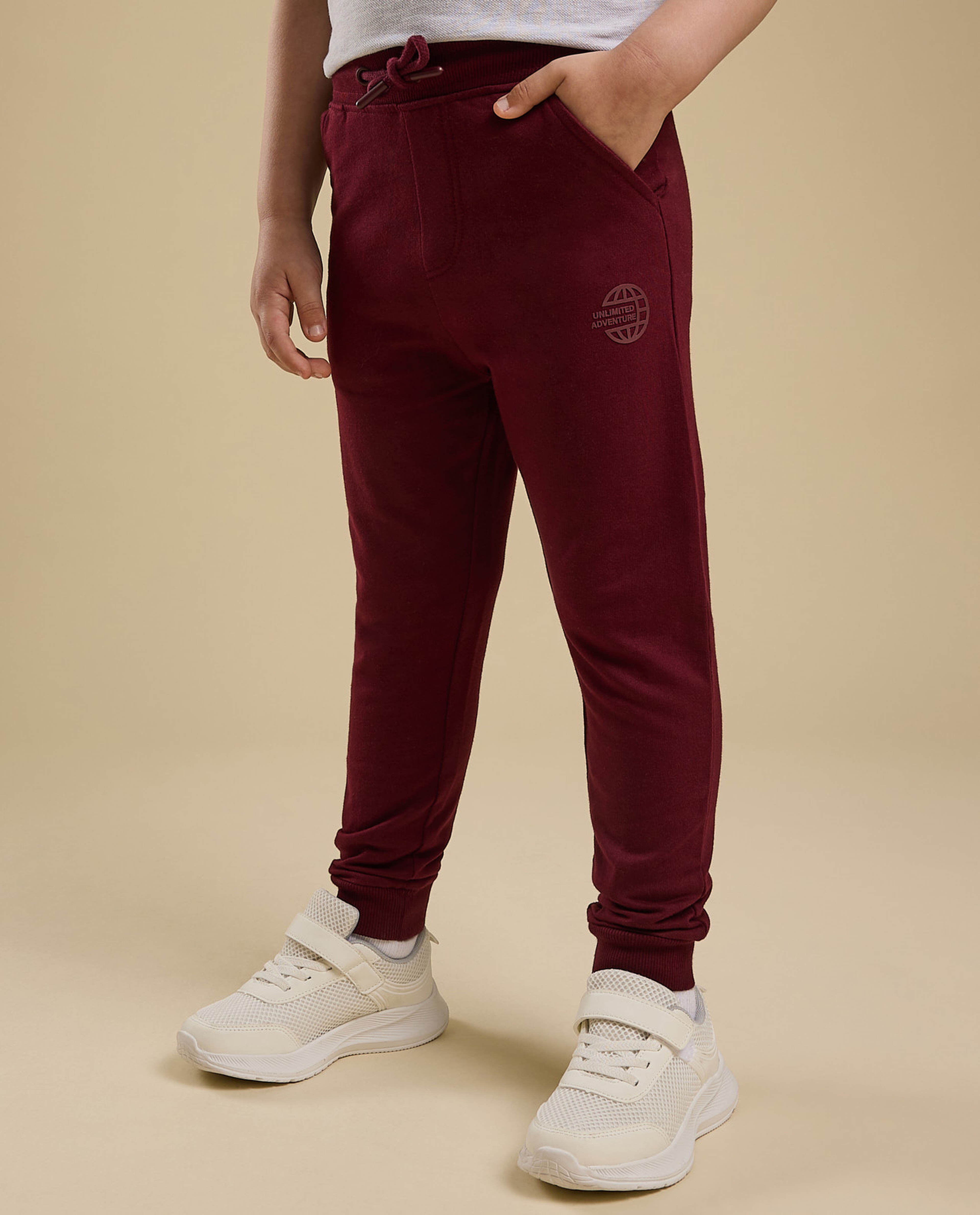 Solid Joggers with Drawstring Waist