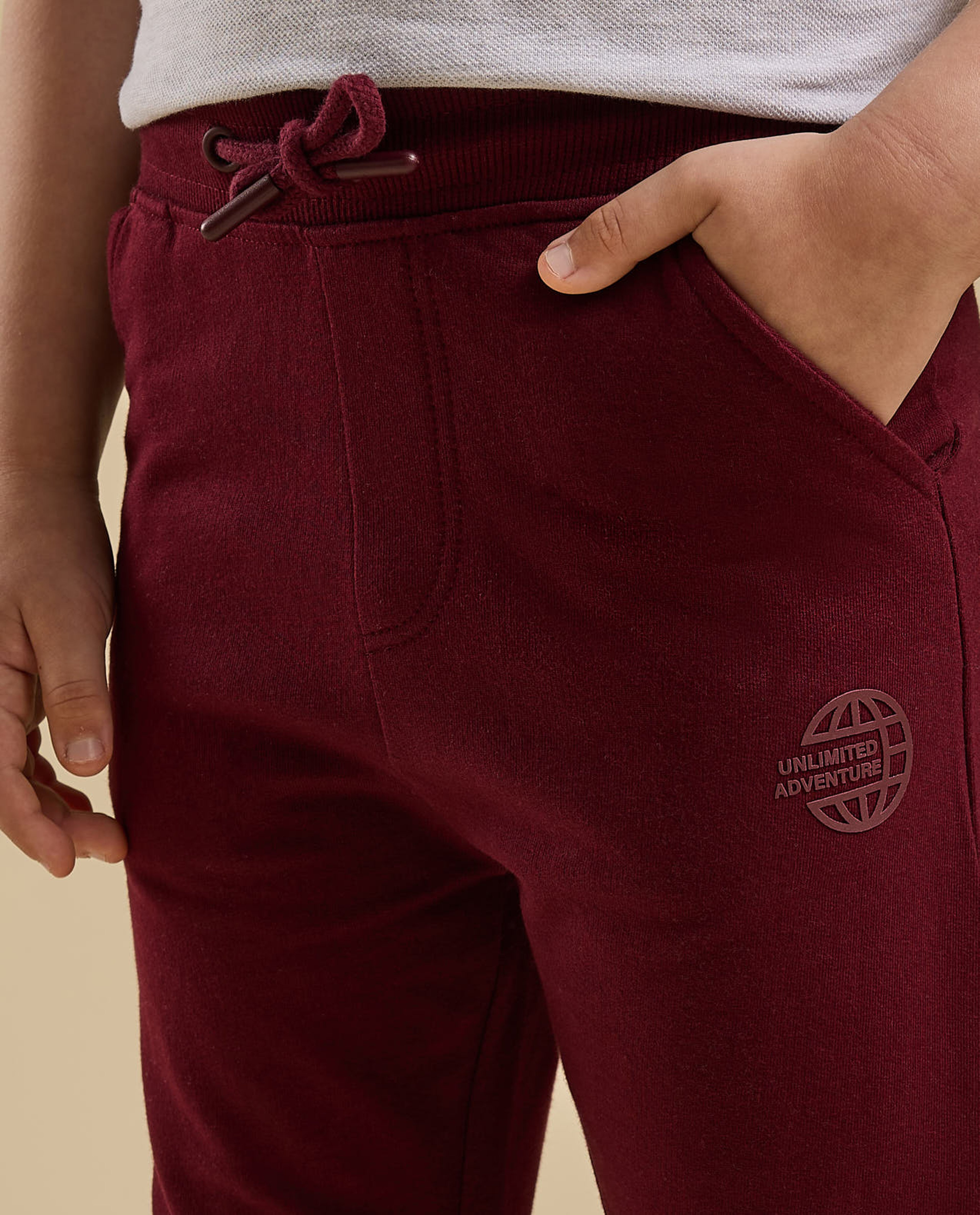 Solid Joggers with Drawstring Waist