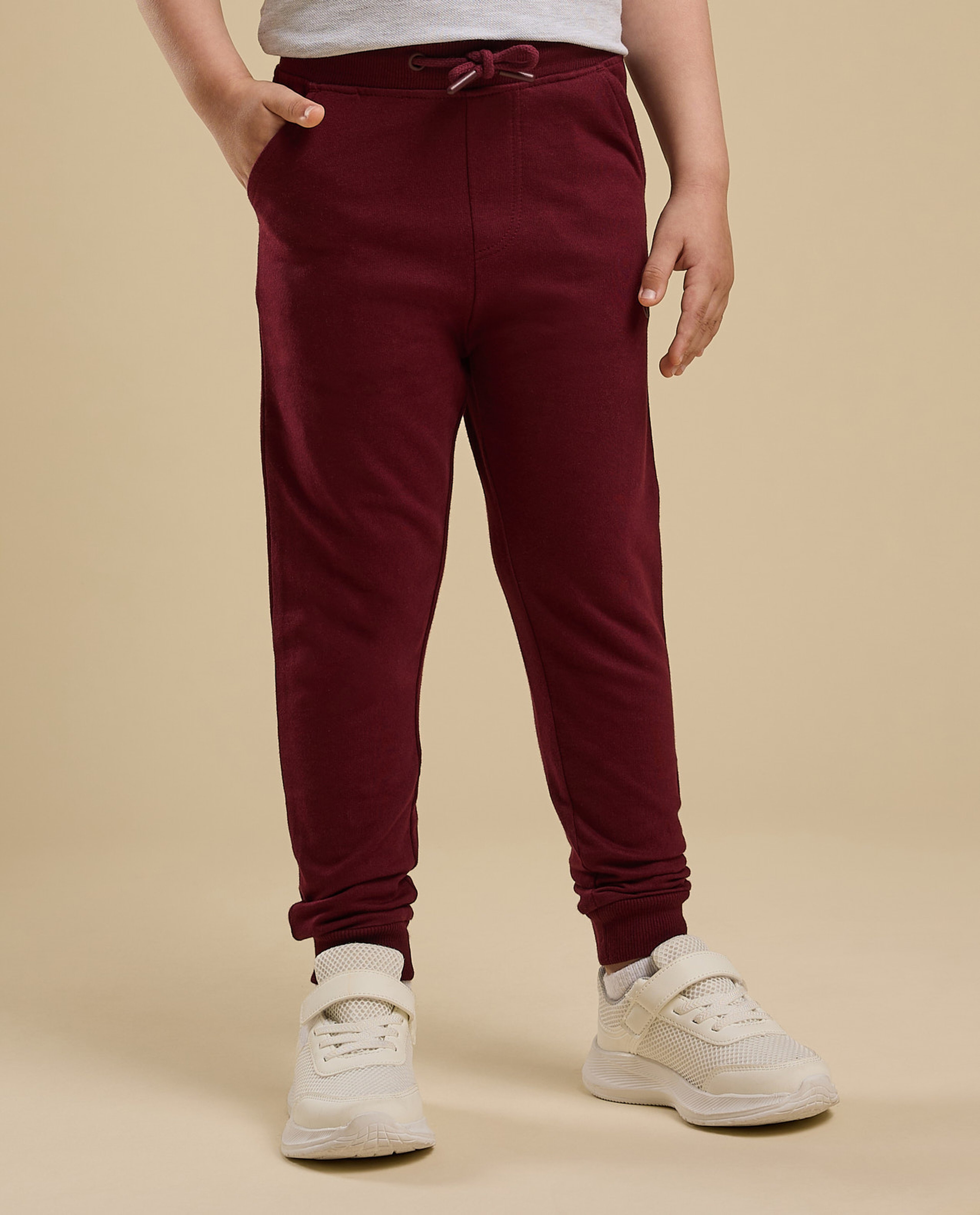 Solid Joggers with Drawstring Waist