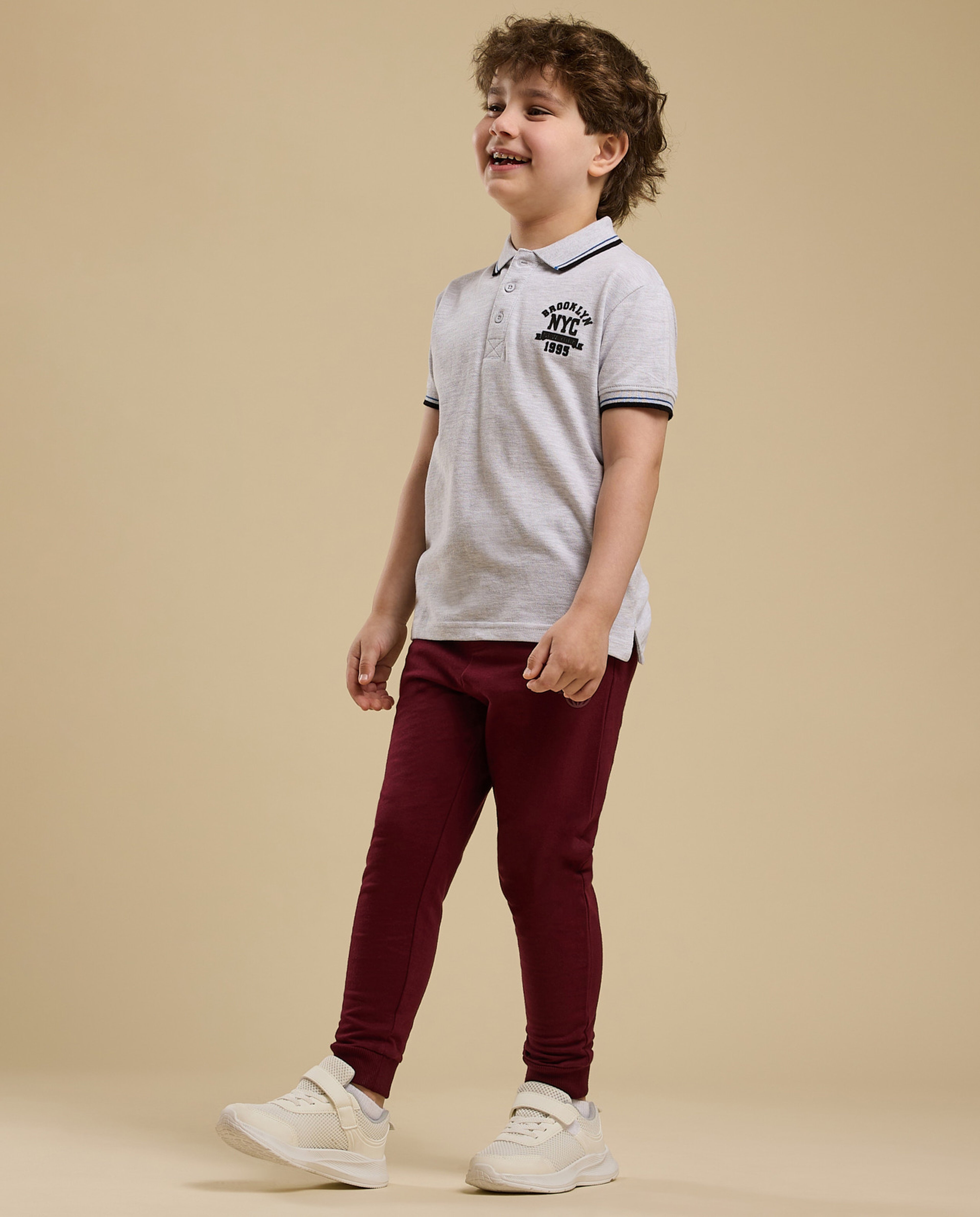 Solid Joggers with Drawstring Waist