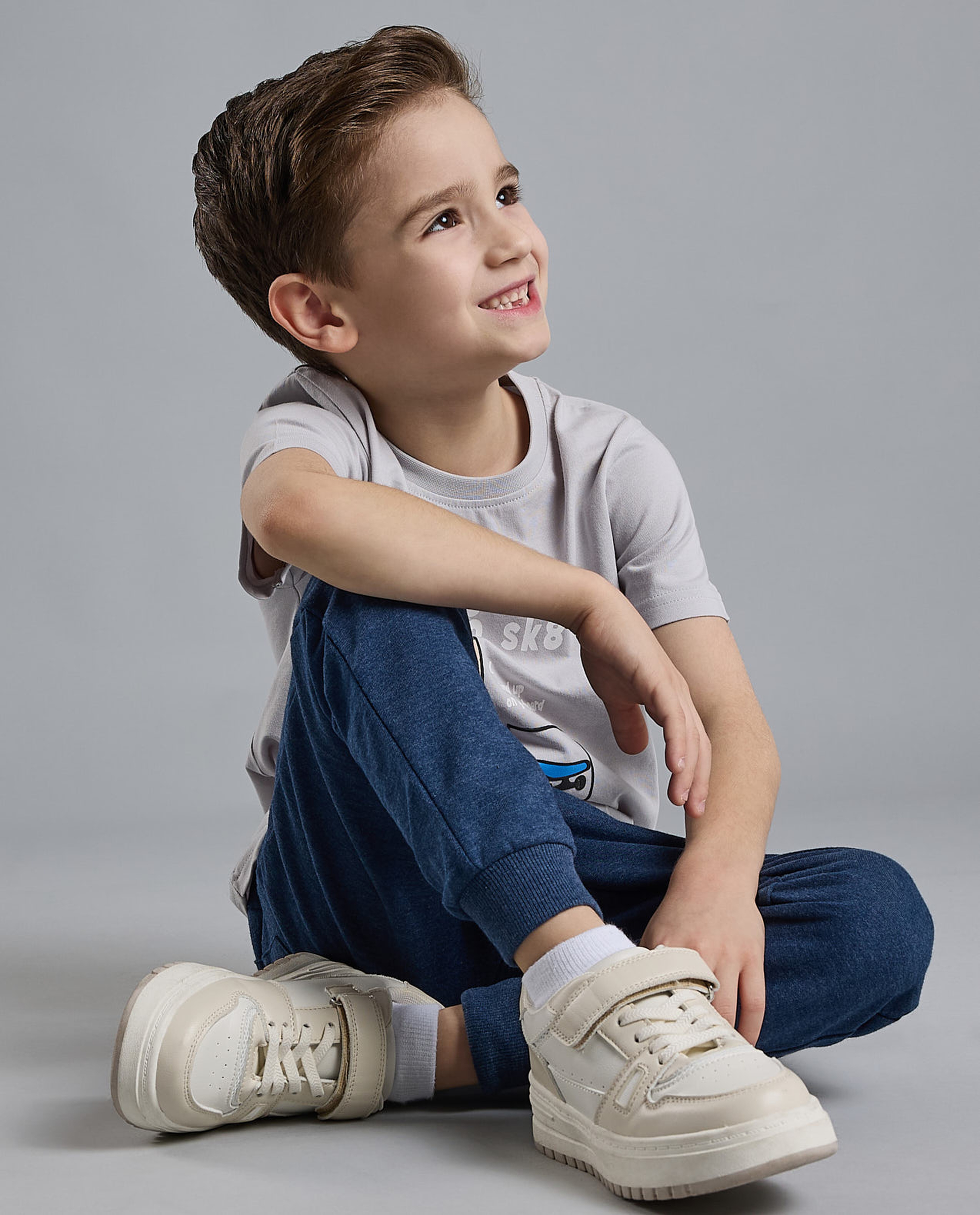 Solid Joggers with Drawstring Waist