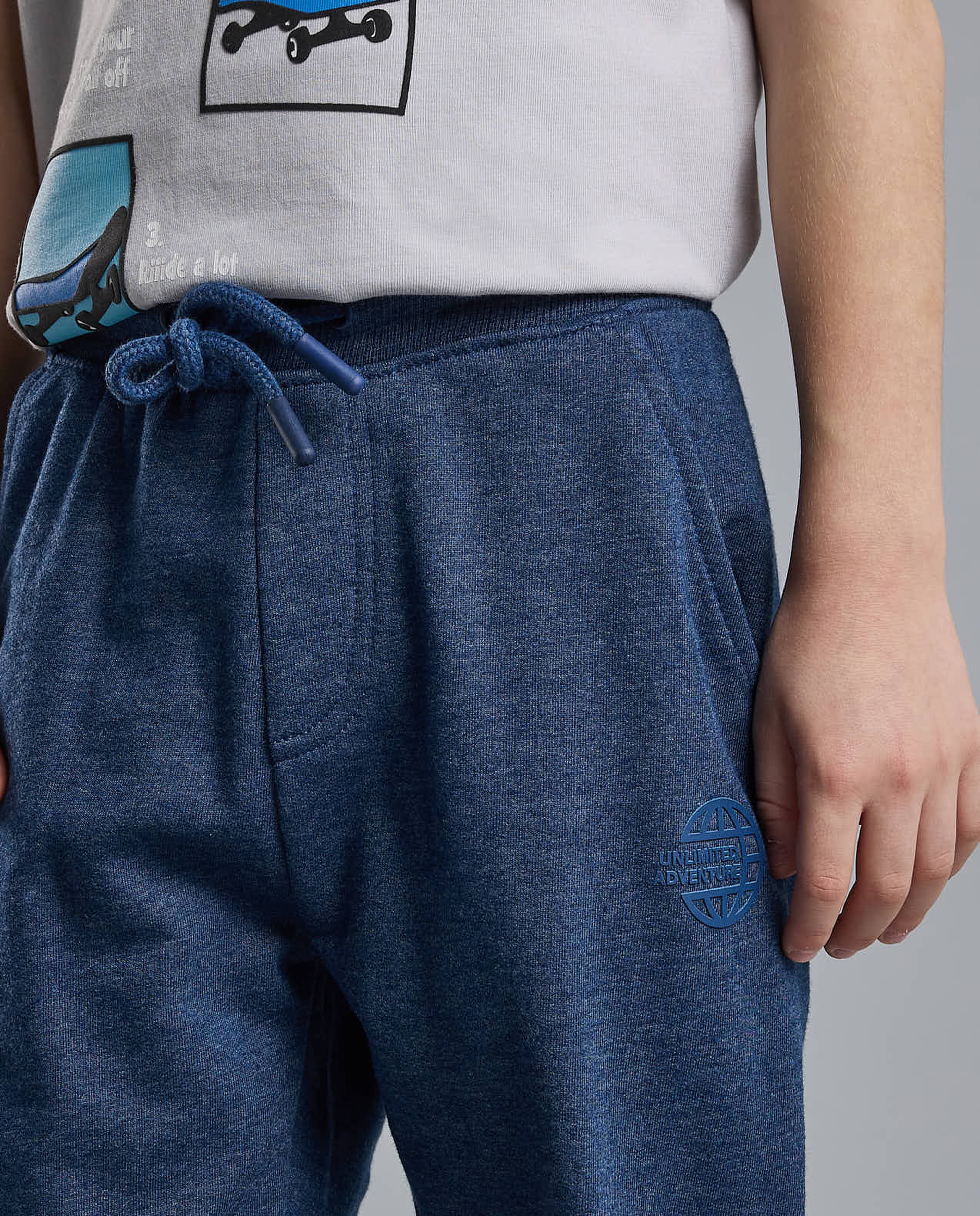 Solid Joggers with Drawstring Waist