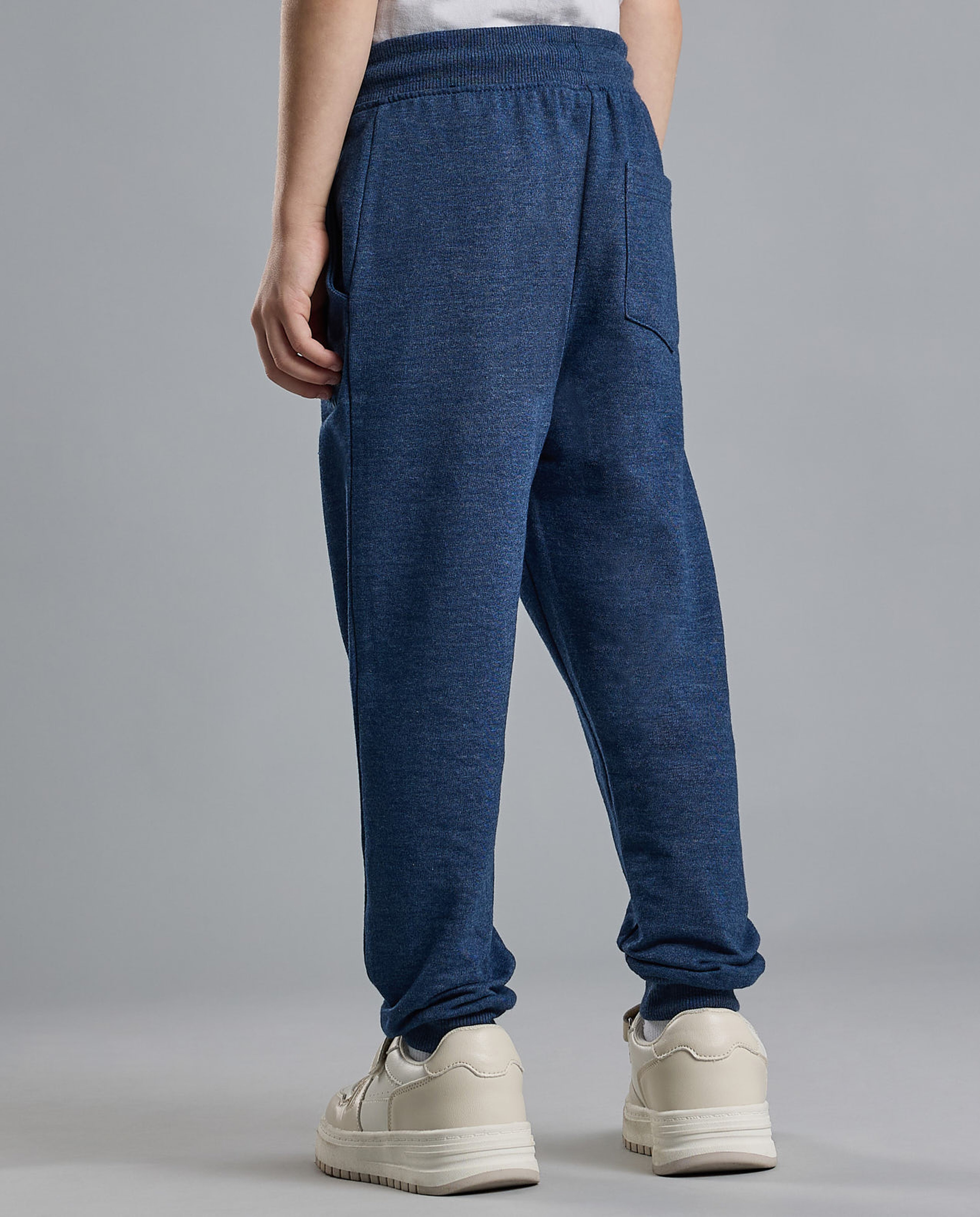 Solid Joggers with Drawstring Waist
