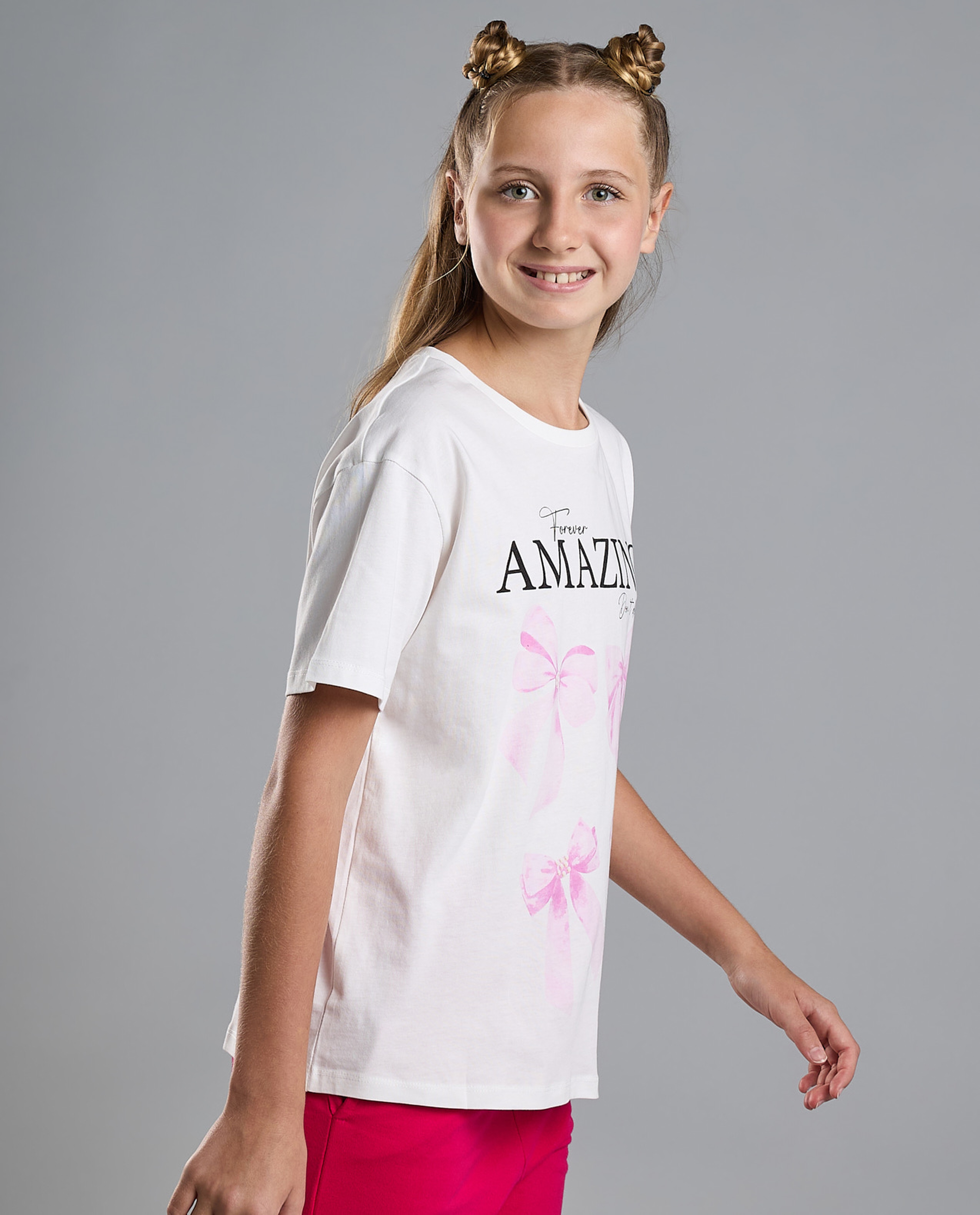 Printed T-Shirt with Crew Neck and Short Sleeves