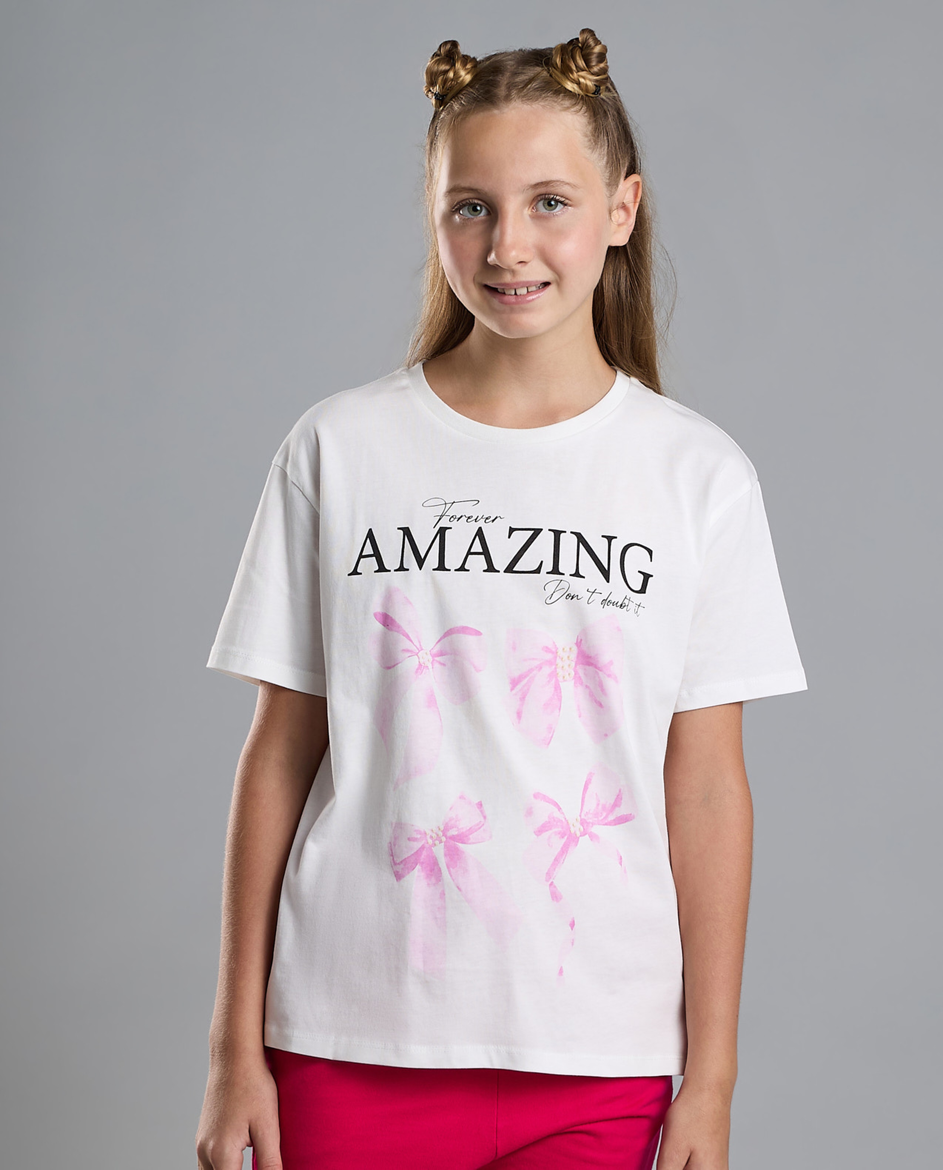 Printed T-Shirt with Crew Neck and Short Sleeves