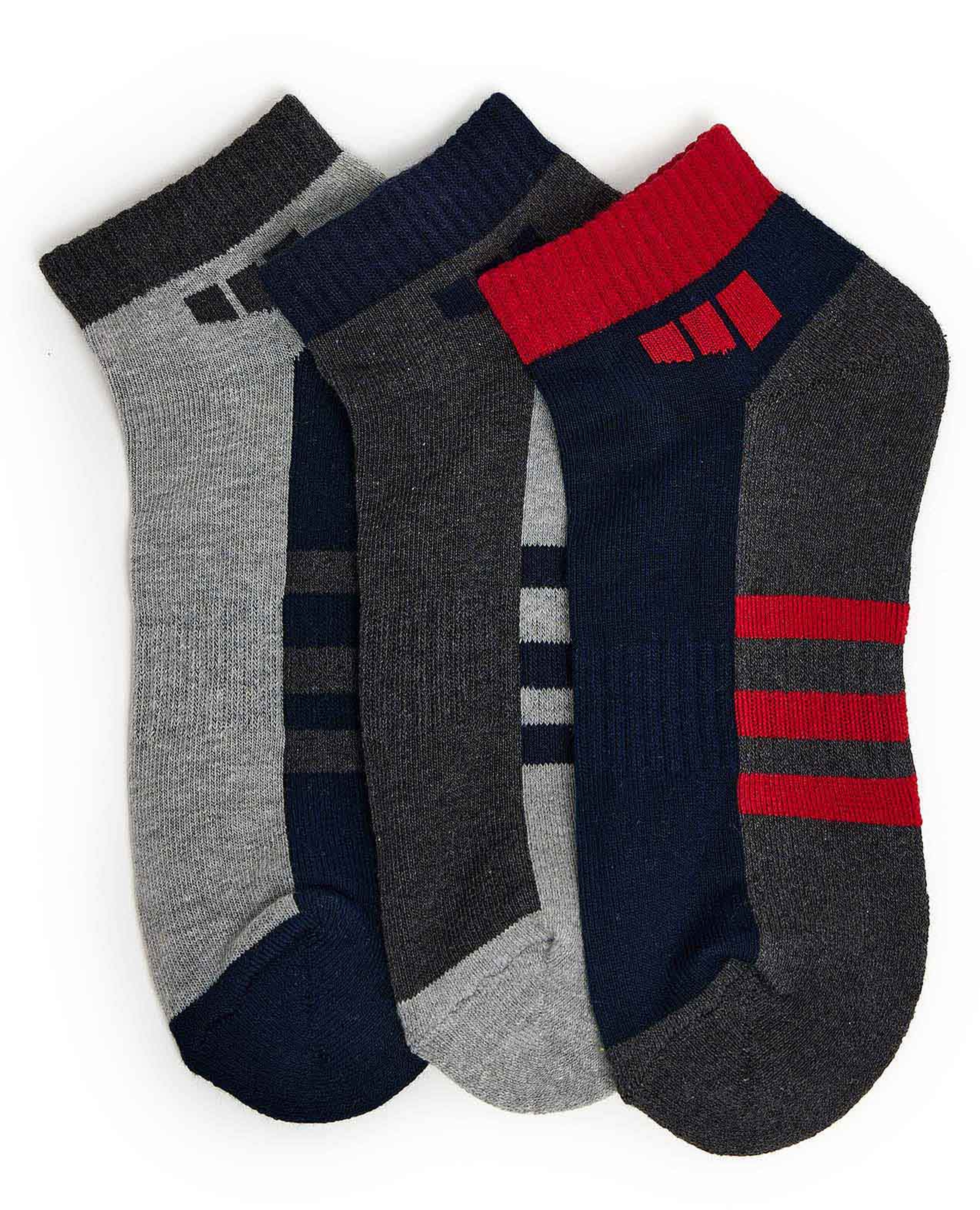 3 Pack Patterned Ankle Socks