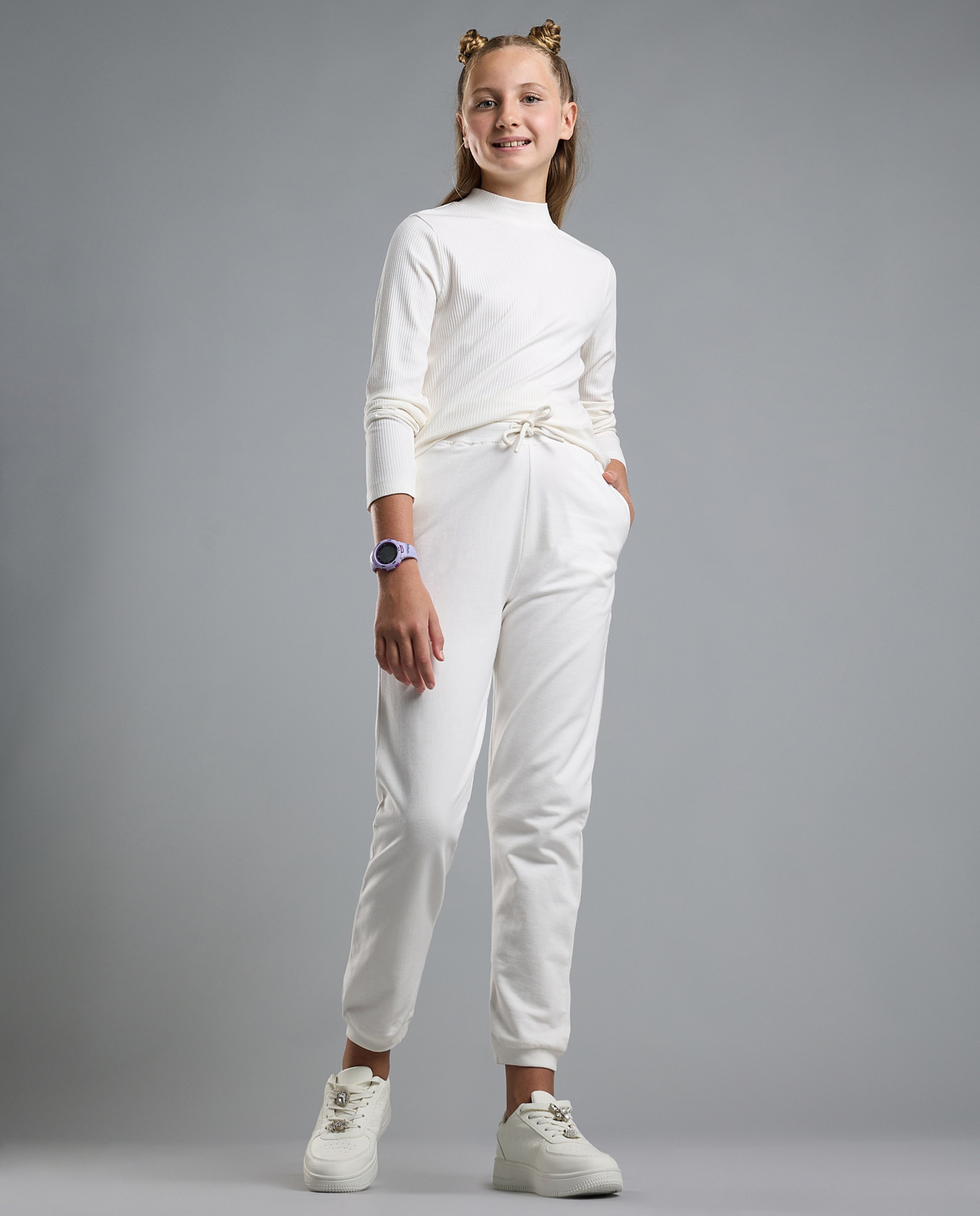 Solid Top with High Neck and Long Sleeves