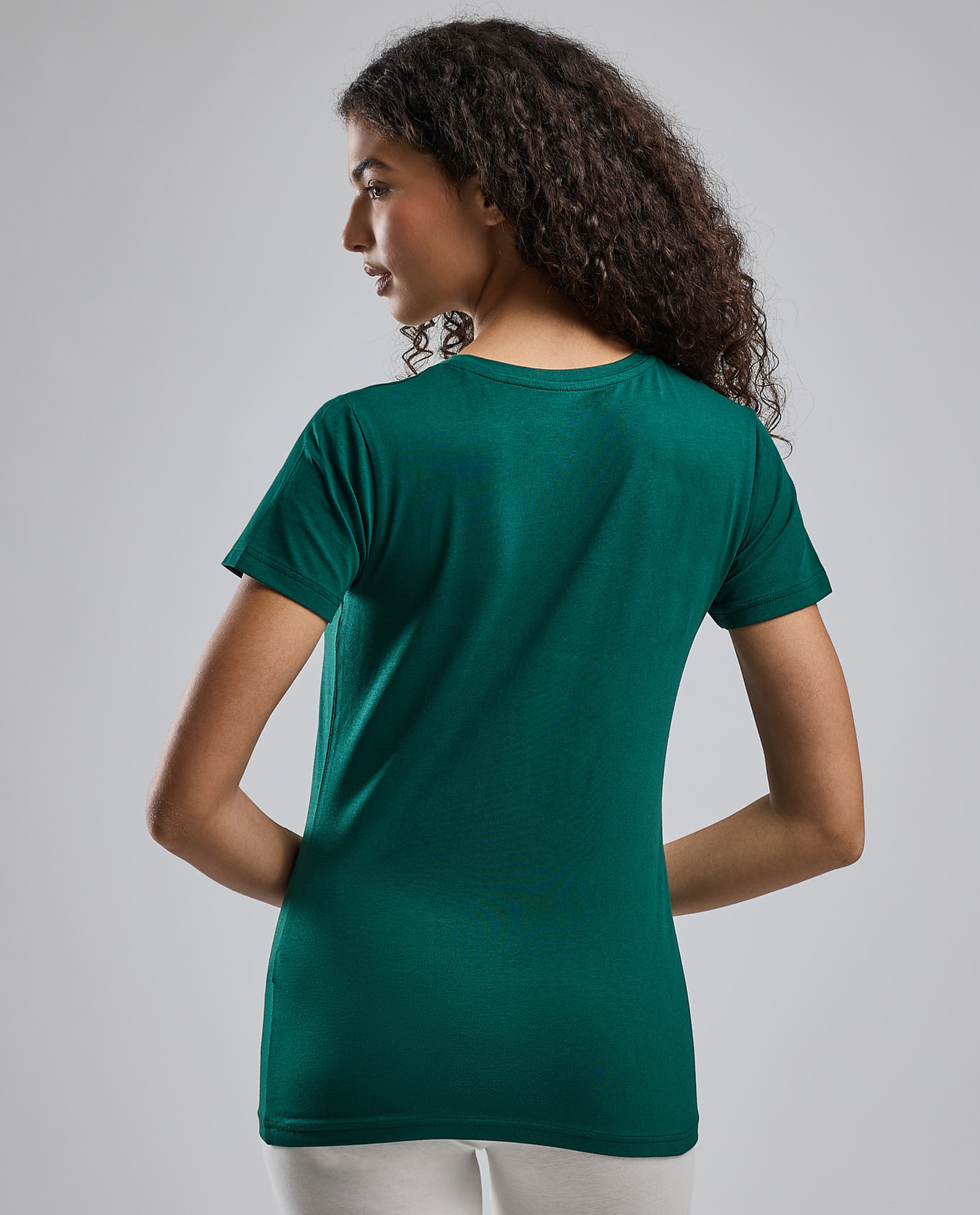 Solid T-Shirt with Crew Neck and Short Sleeves