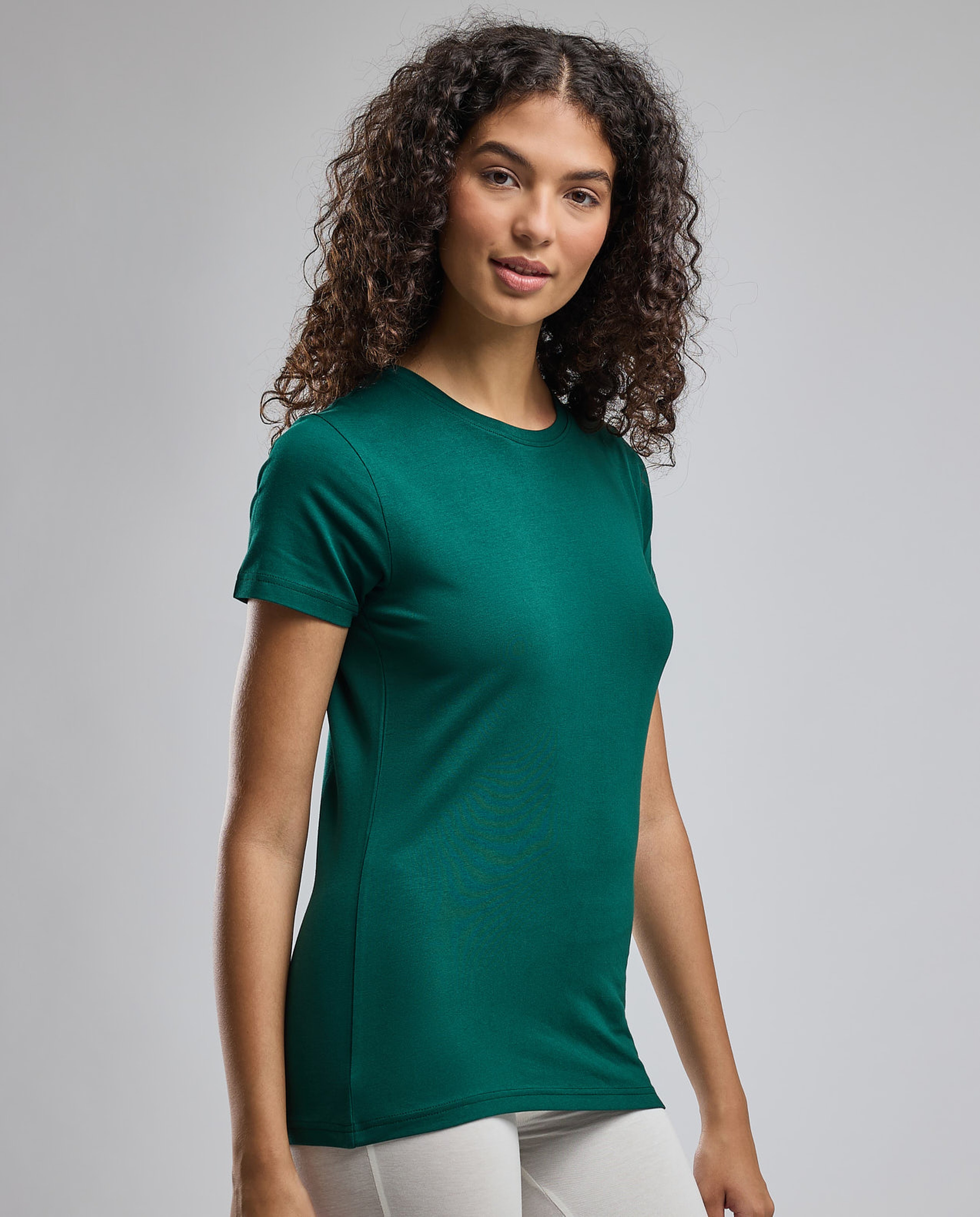 Solid T-Shirt with Crew Neck and Short Sleeves