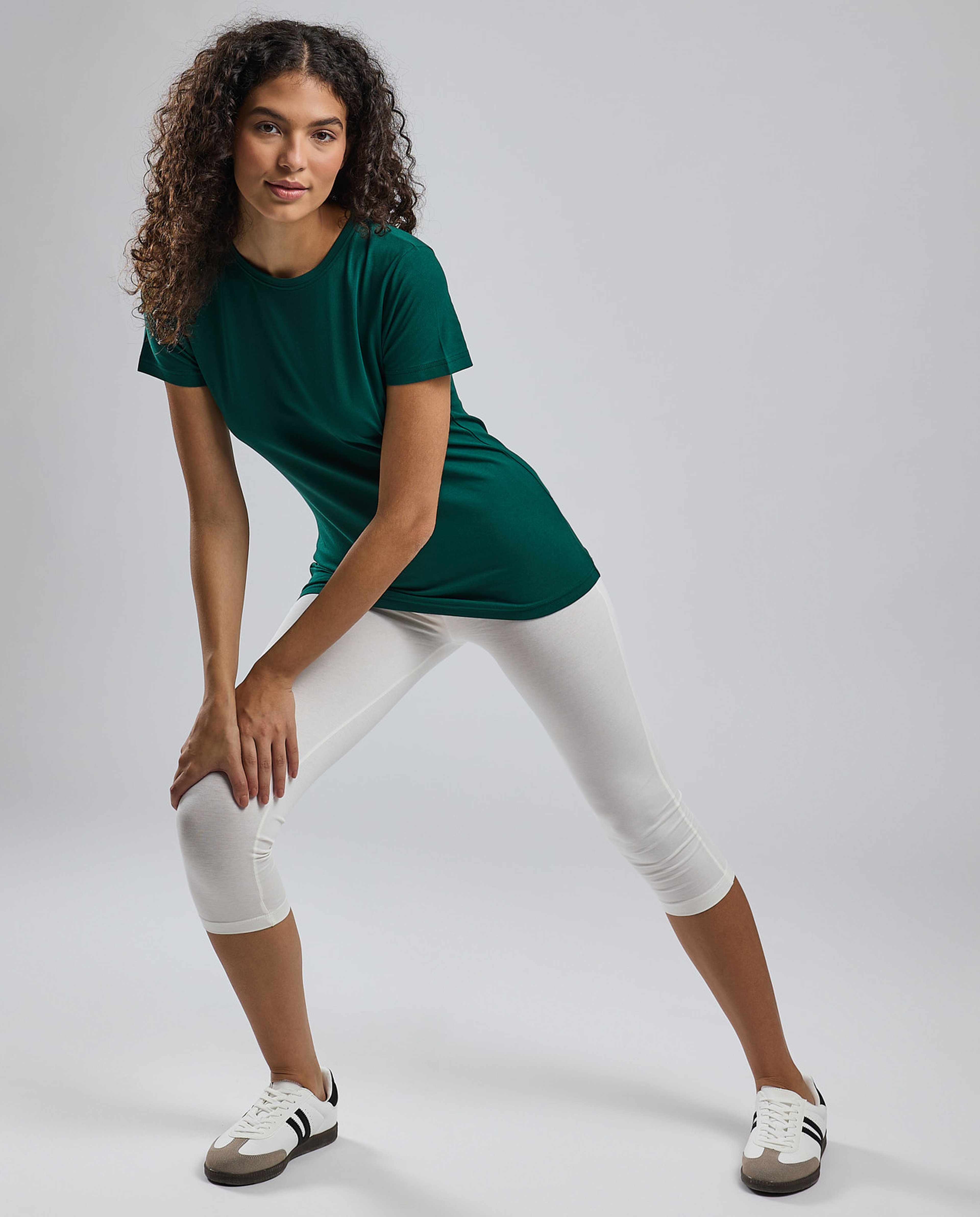 Solid T-Shirt with Crew Neck and Short Sleeves