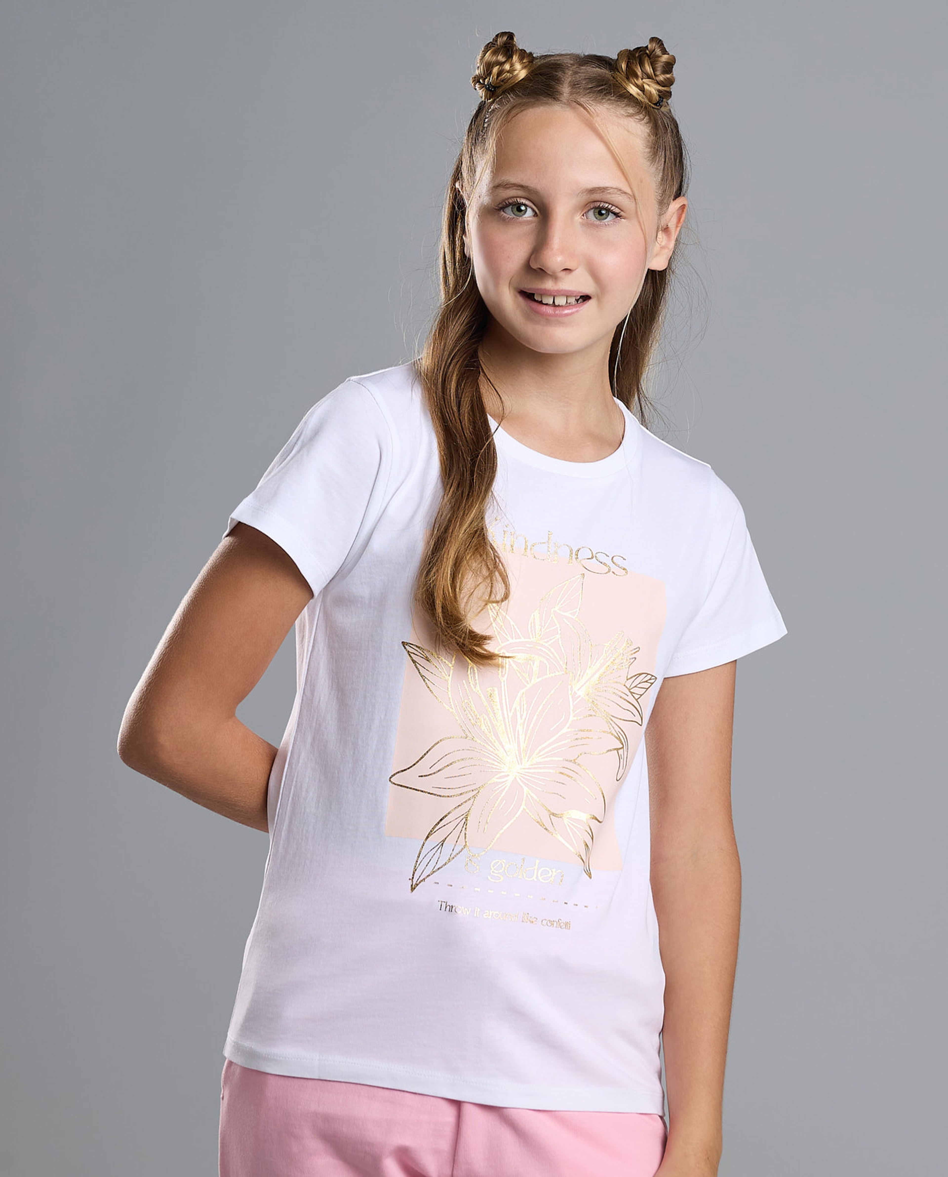 Printed T-Shirt with Crew Neck and Short Sleeves