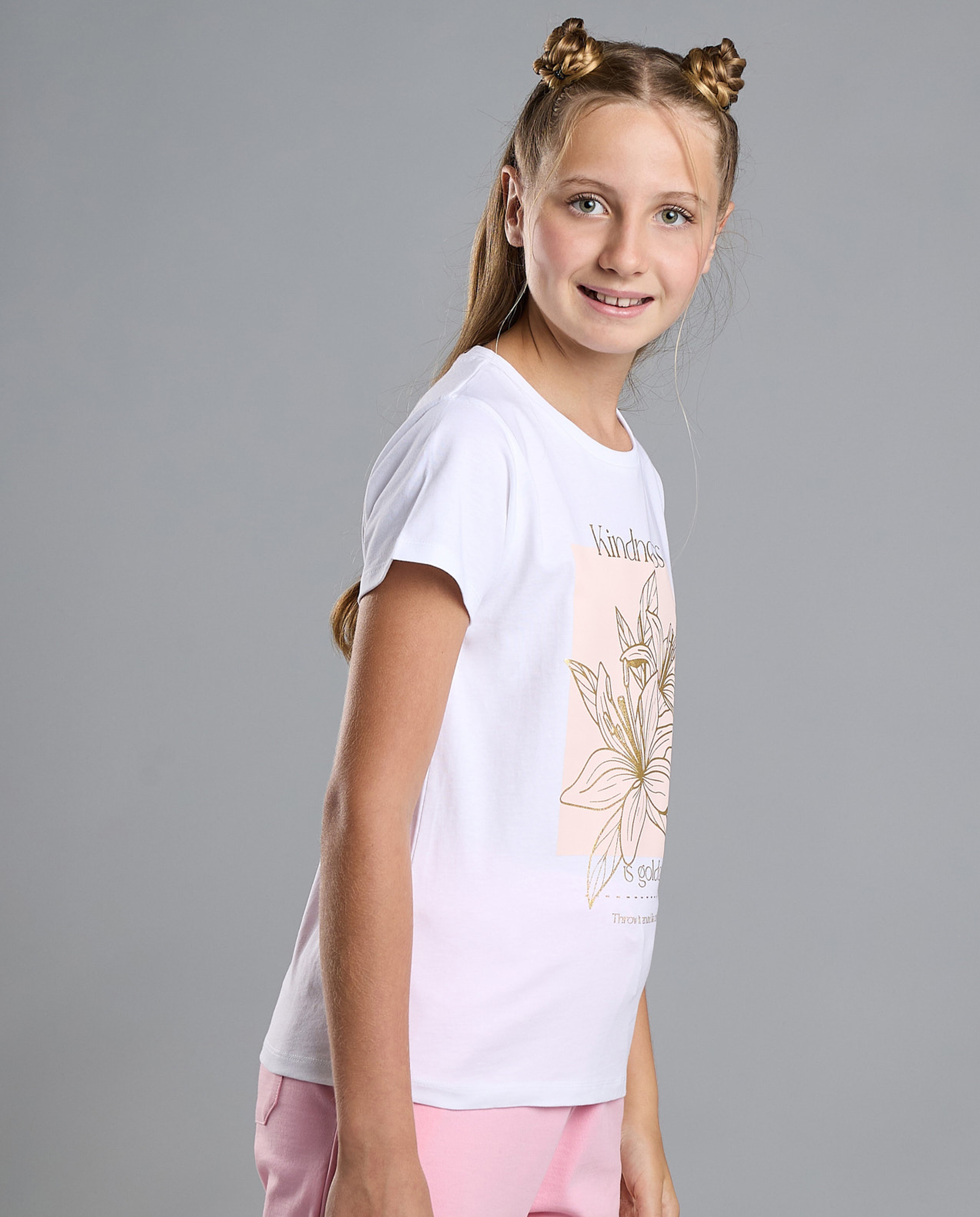 Printed T-Shirt with Crew Neck and Short Sleeves