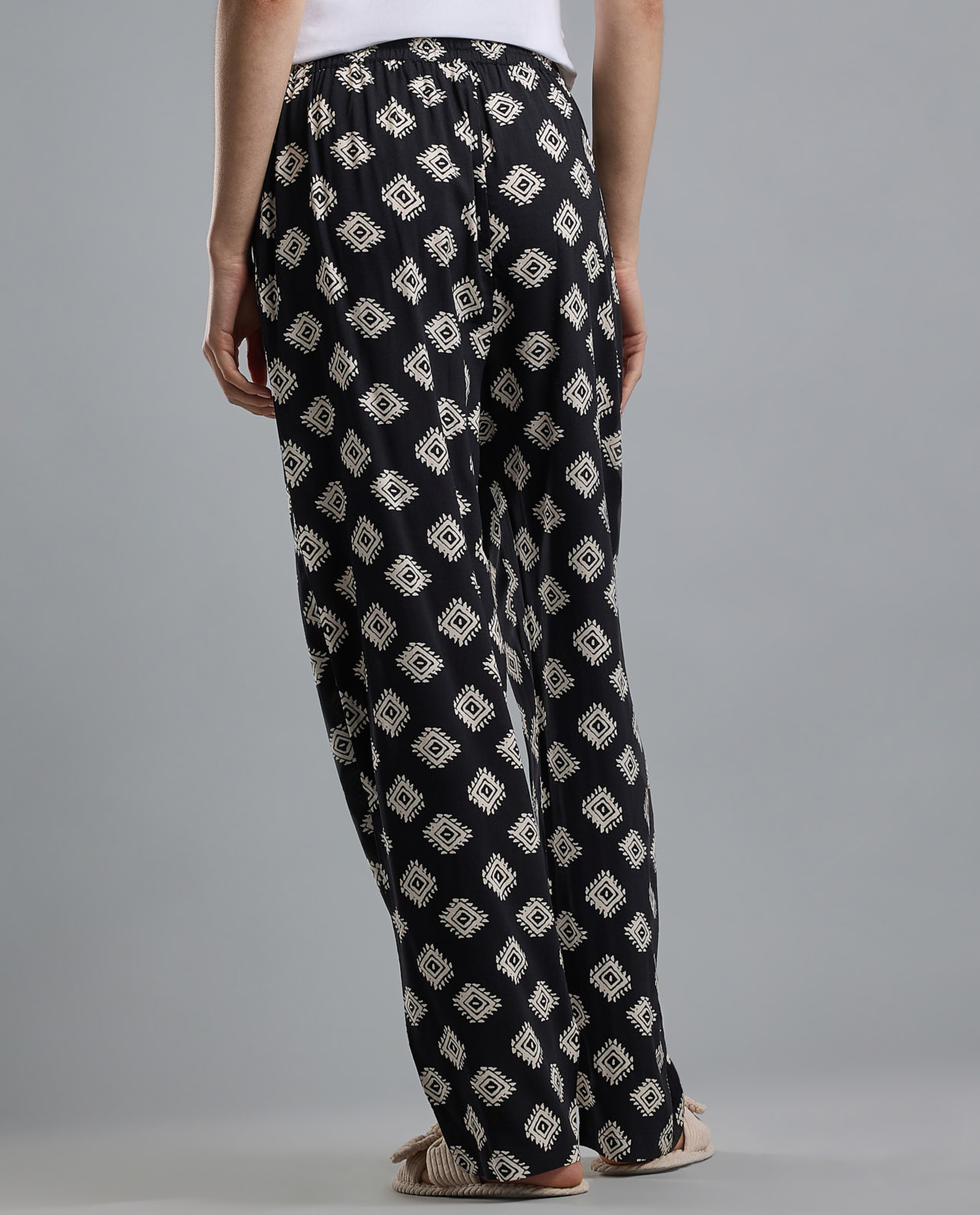 Printed Pyjama Pants with Elastic Waist