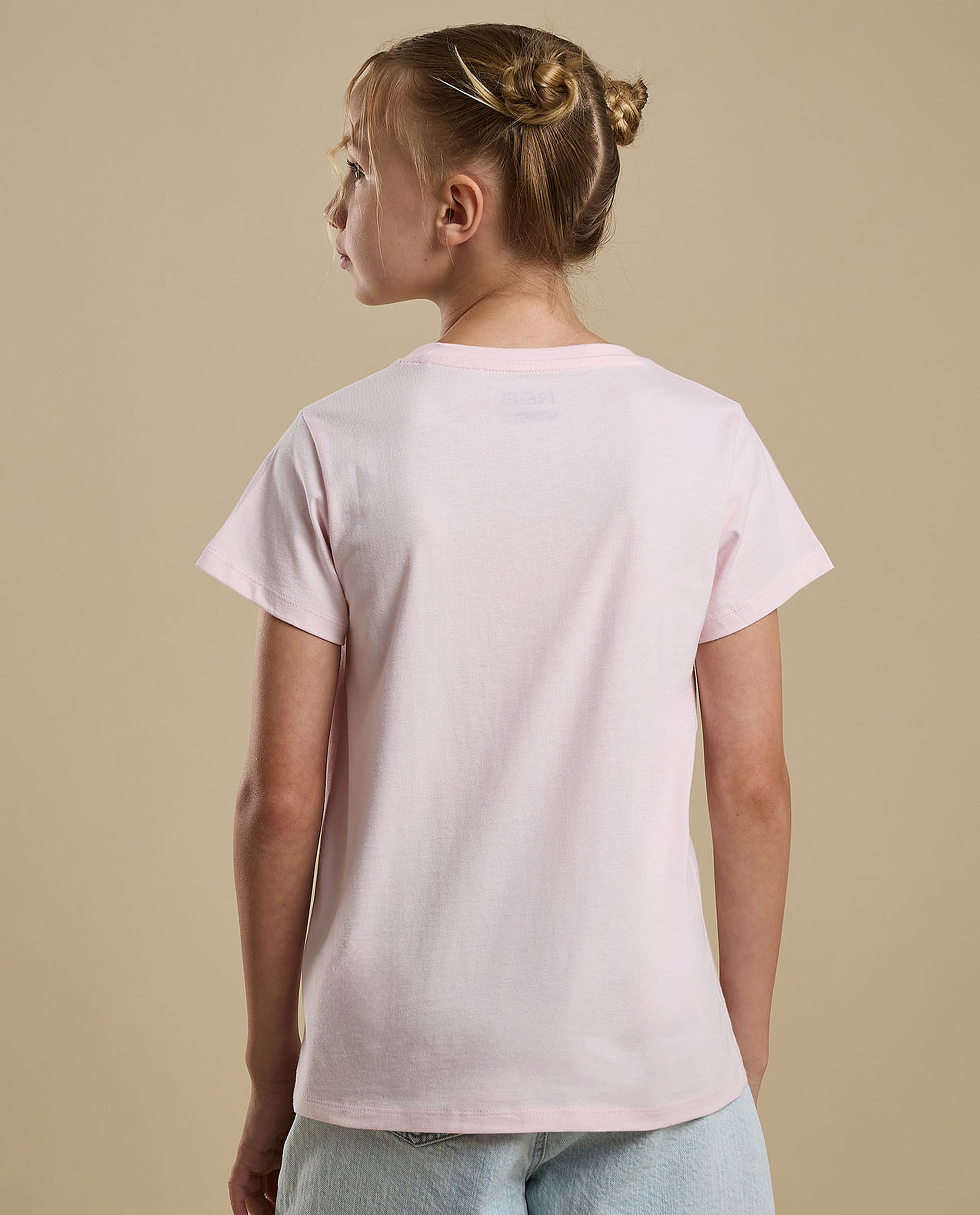 Graphic Print T-Shirt with Crew Neck and Short Sleeves