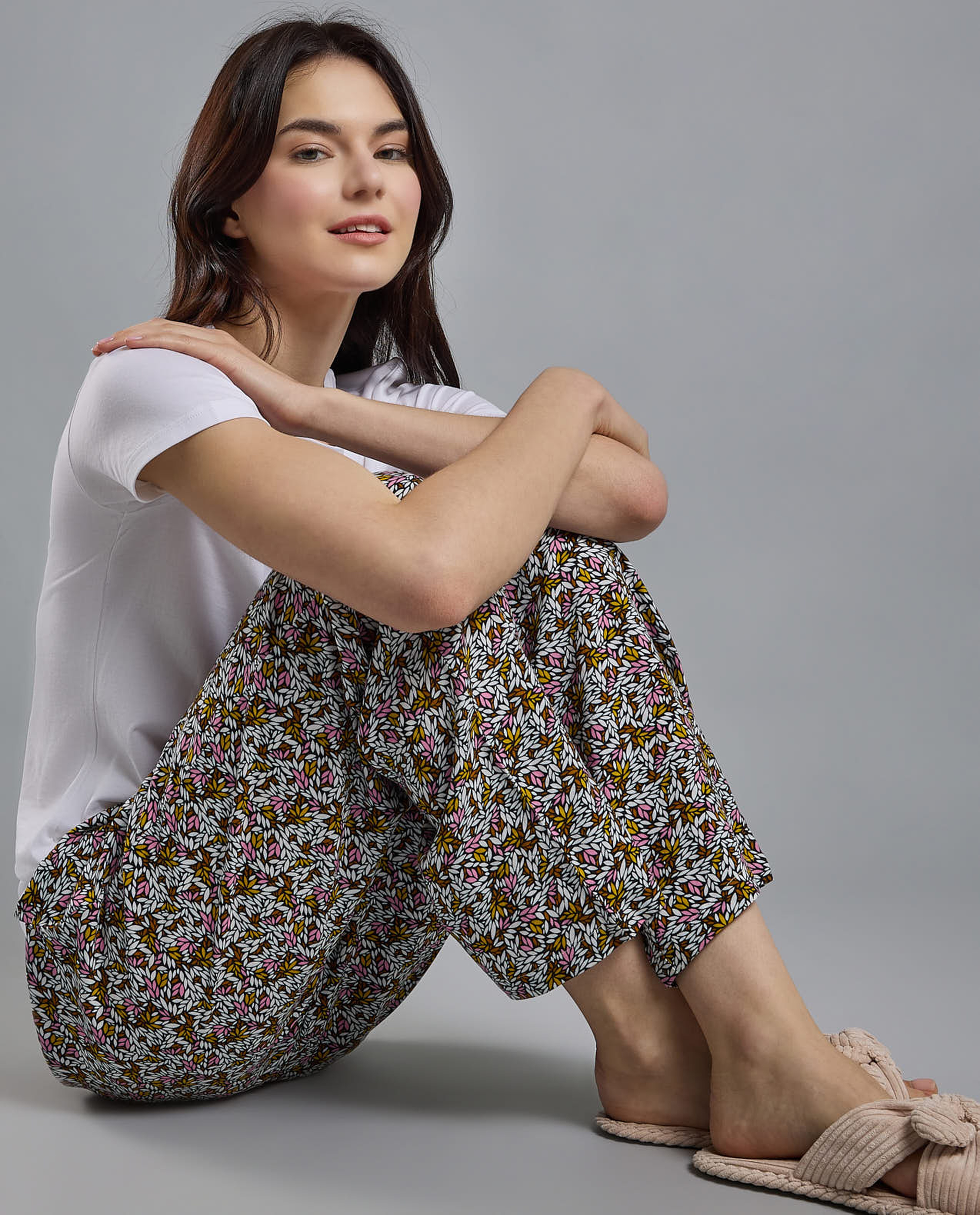 Printed Pyjama Pants with Elastic Waist