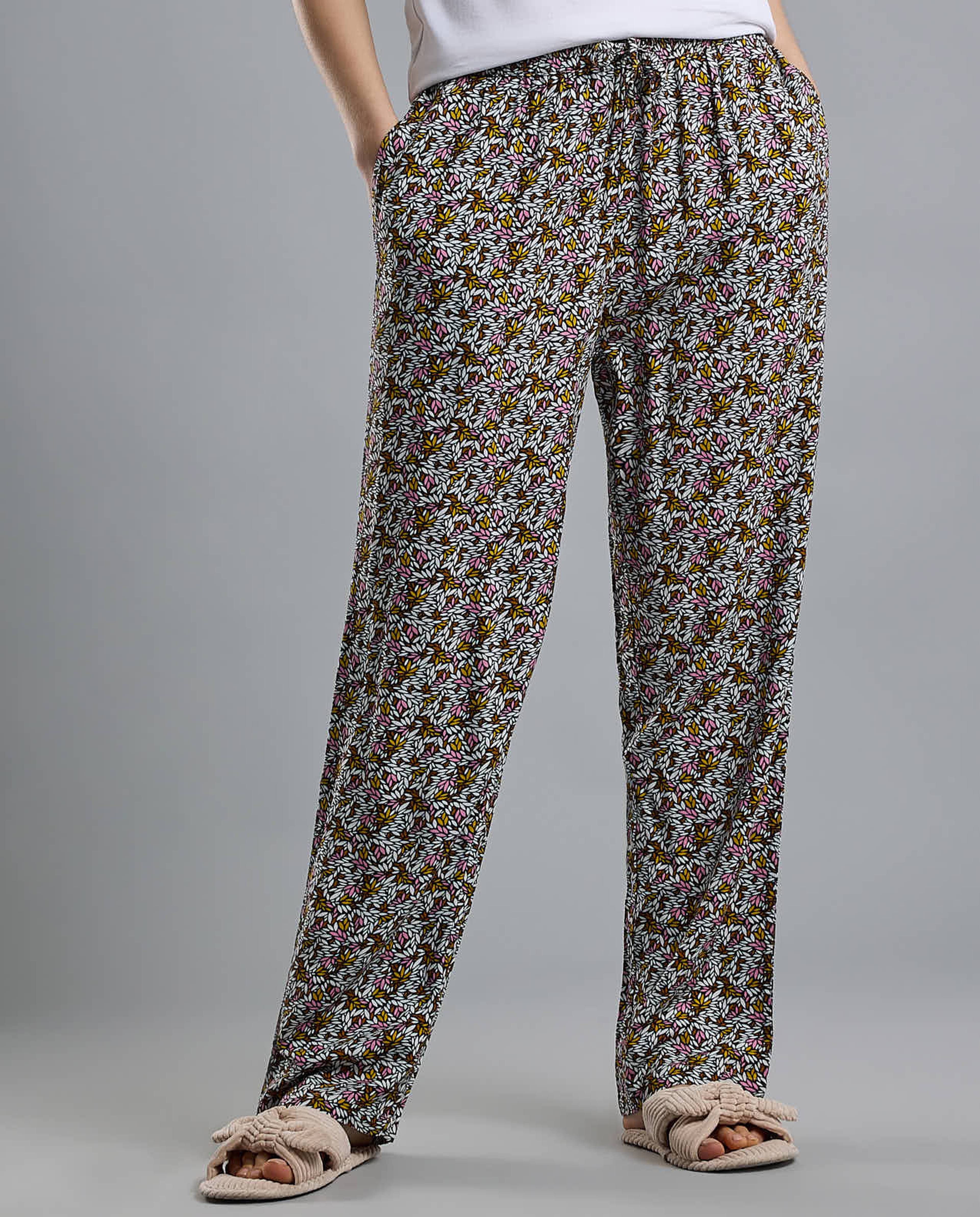 Printed Pyjama Pants with Elastic Waist