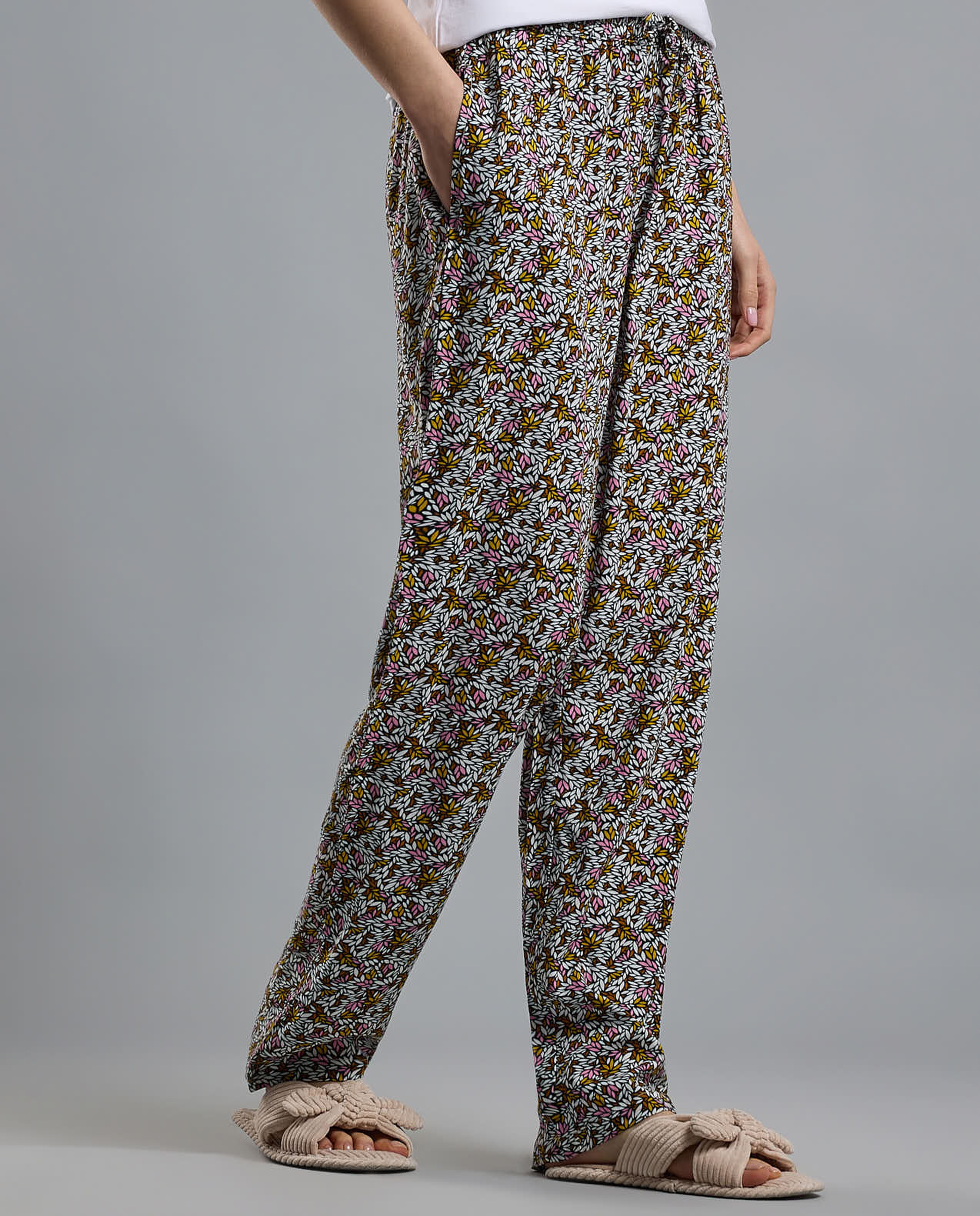 Printed Pyjama Pants with Elastic Waist