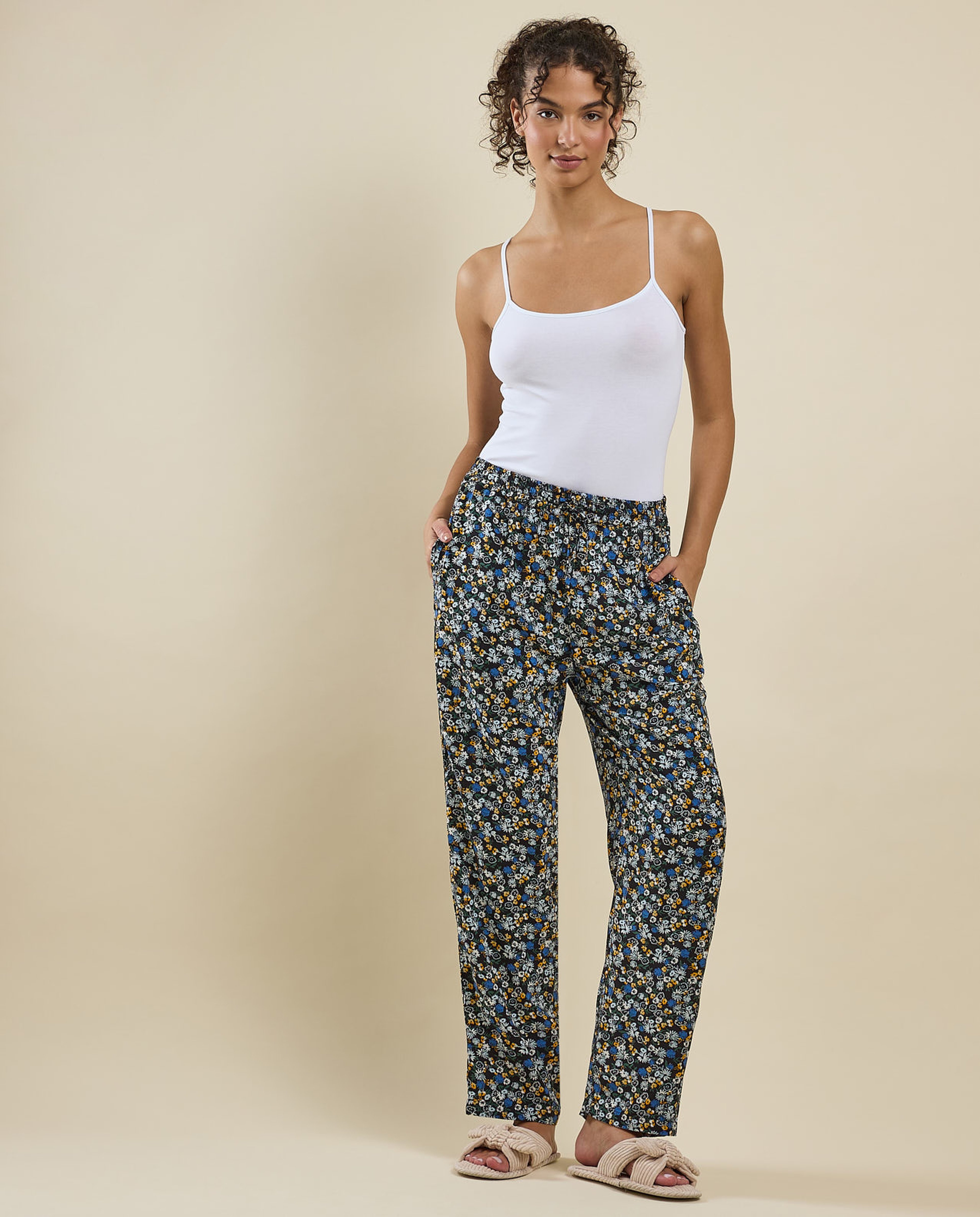 Printed Pyjama Pants with Elastic Waist
