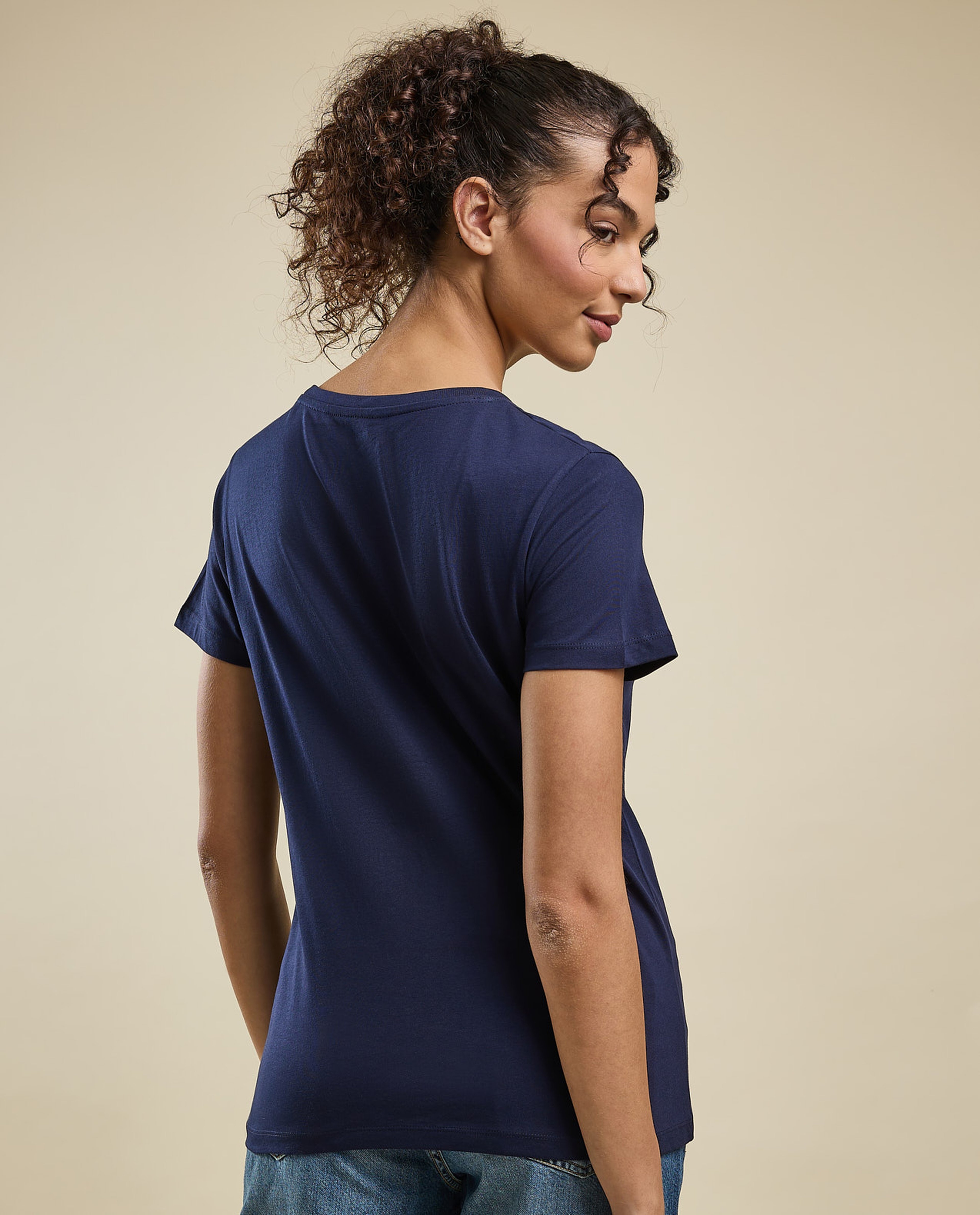 Printed T-Shirt with Crew Neck and Short Sleeves