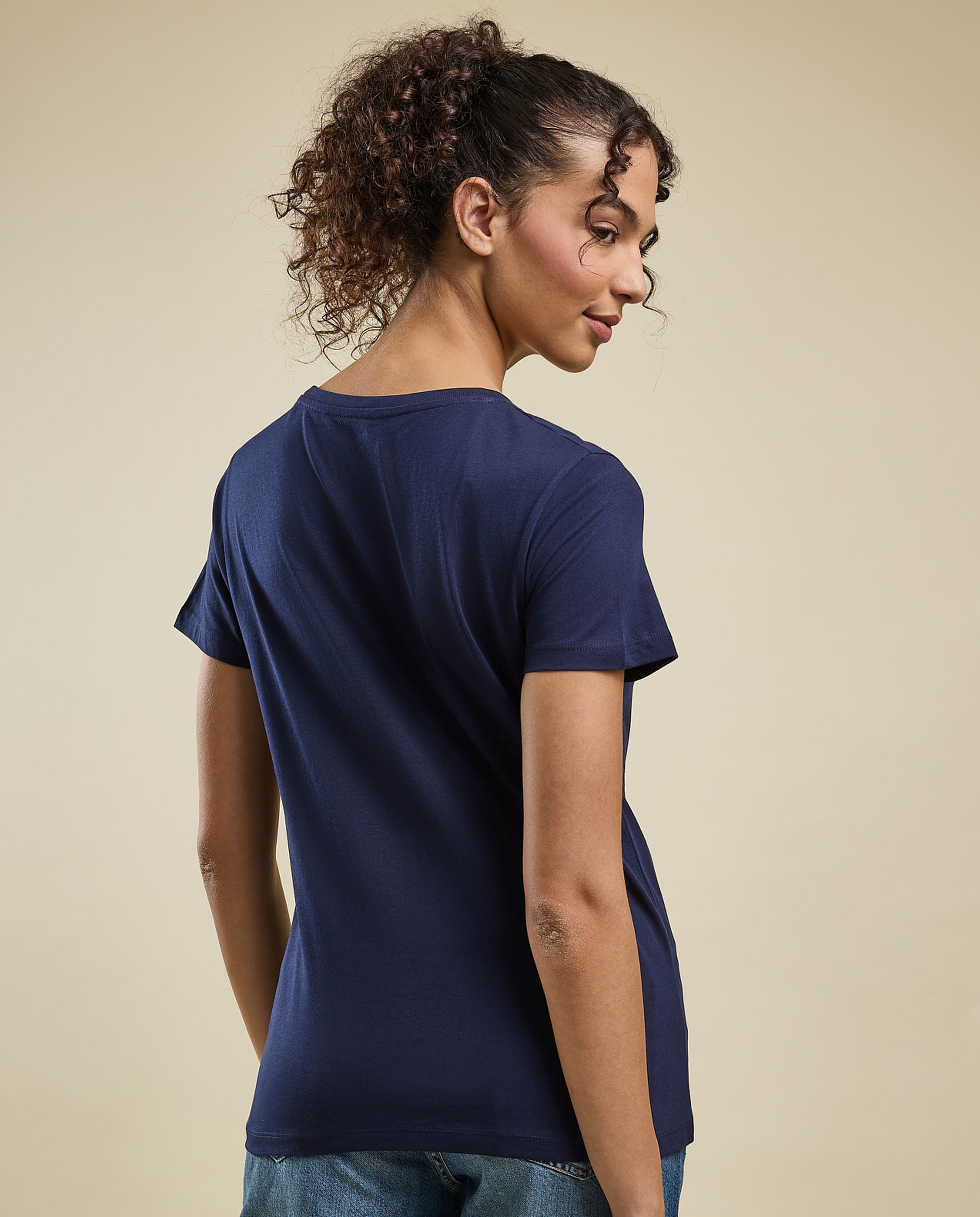 Printed T-Shirt with Crew Neck and Short Sleeves