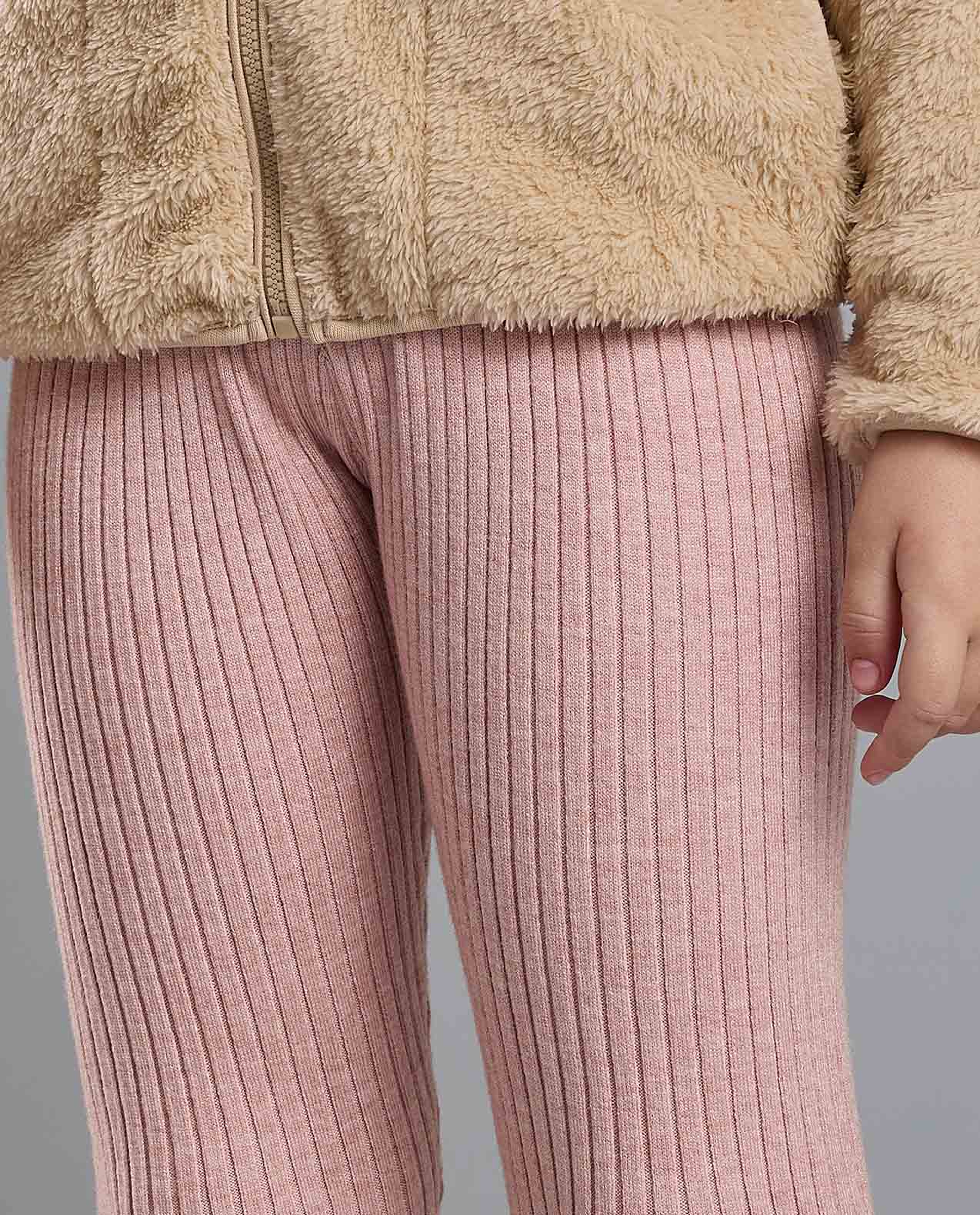 Ribbed Leggings with Elastic Waist