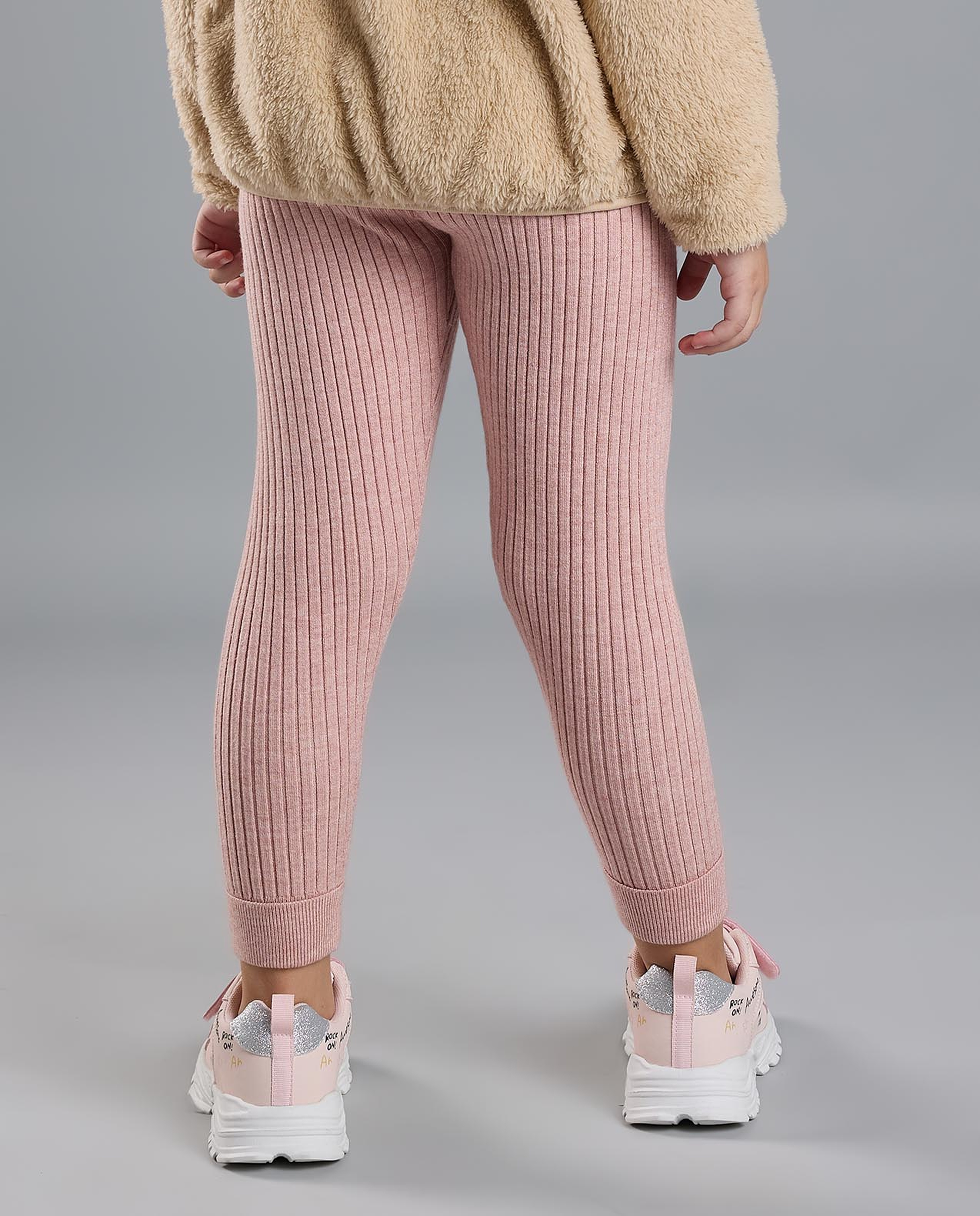 Ribbed Leggings with Elastic Waist