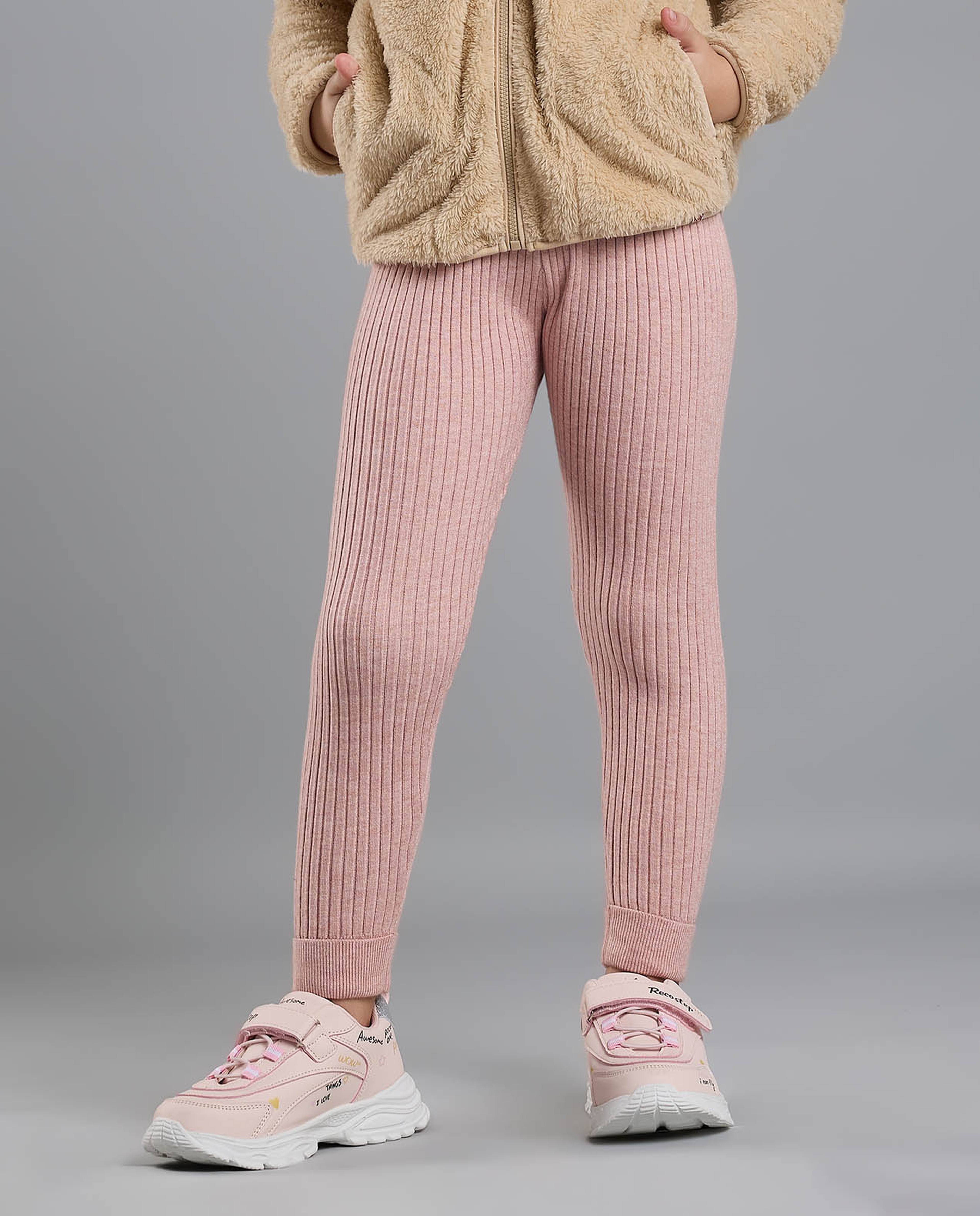 Ribbed Leggings with Elastic Waist