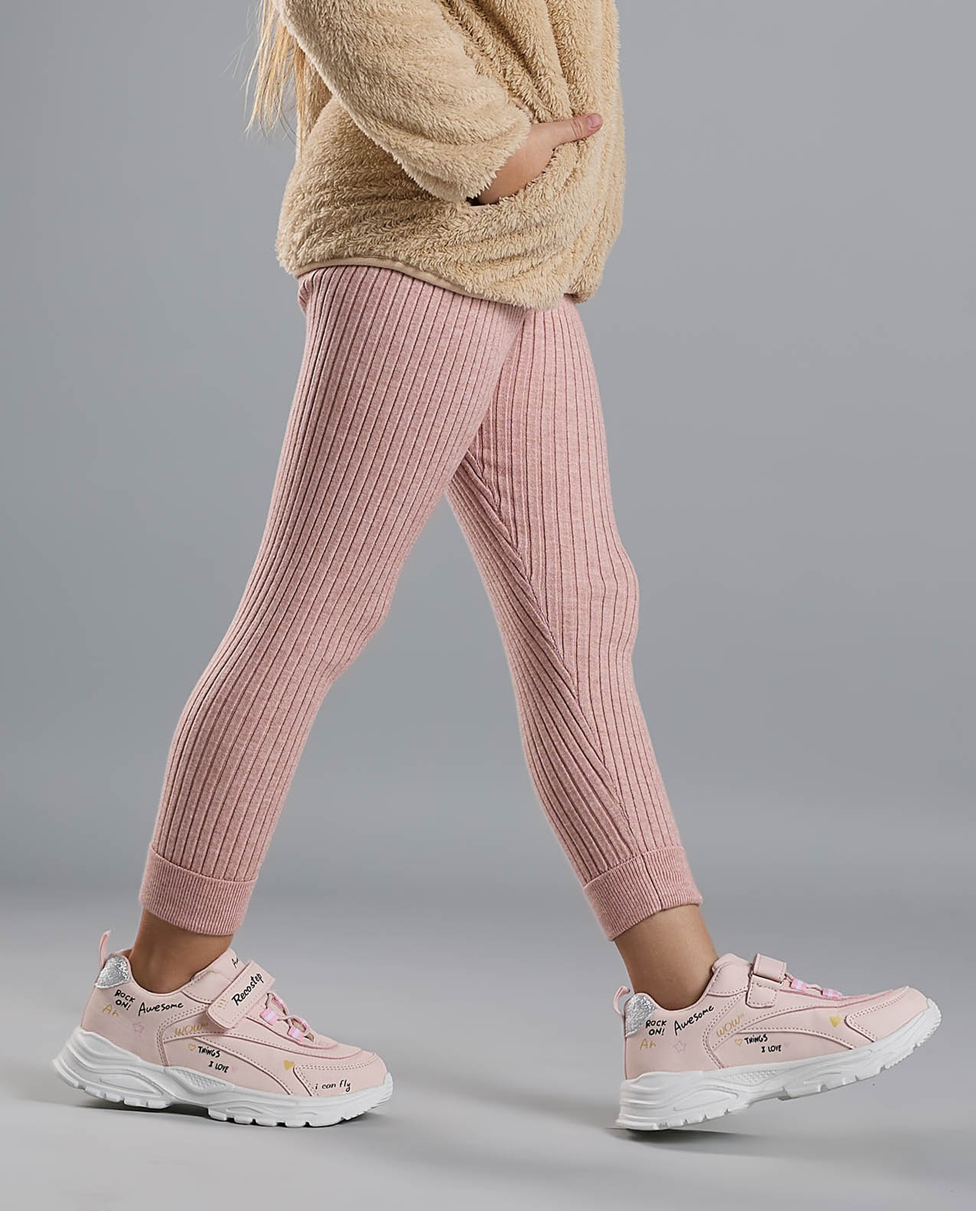 Ribbed Leggings with Elastic Waist