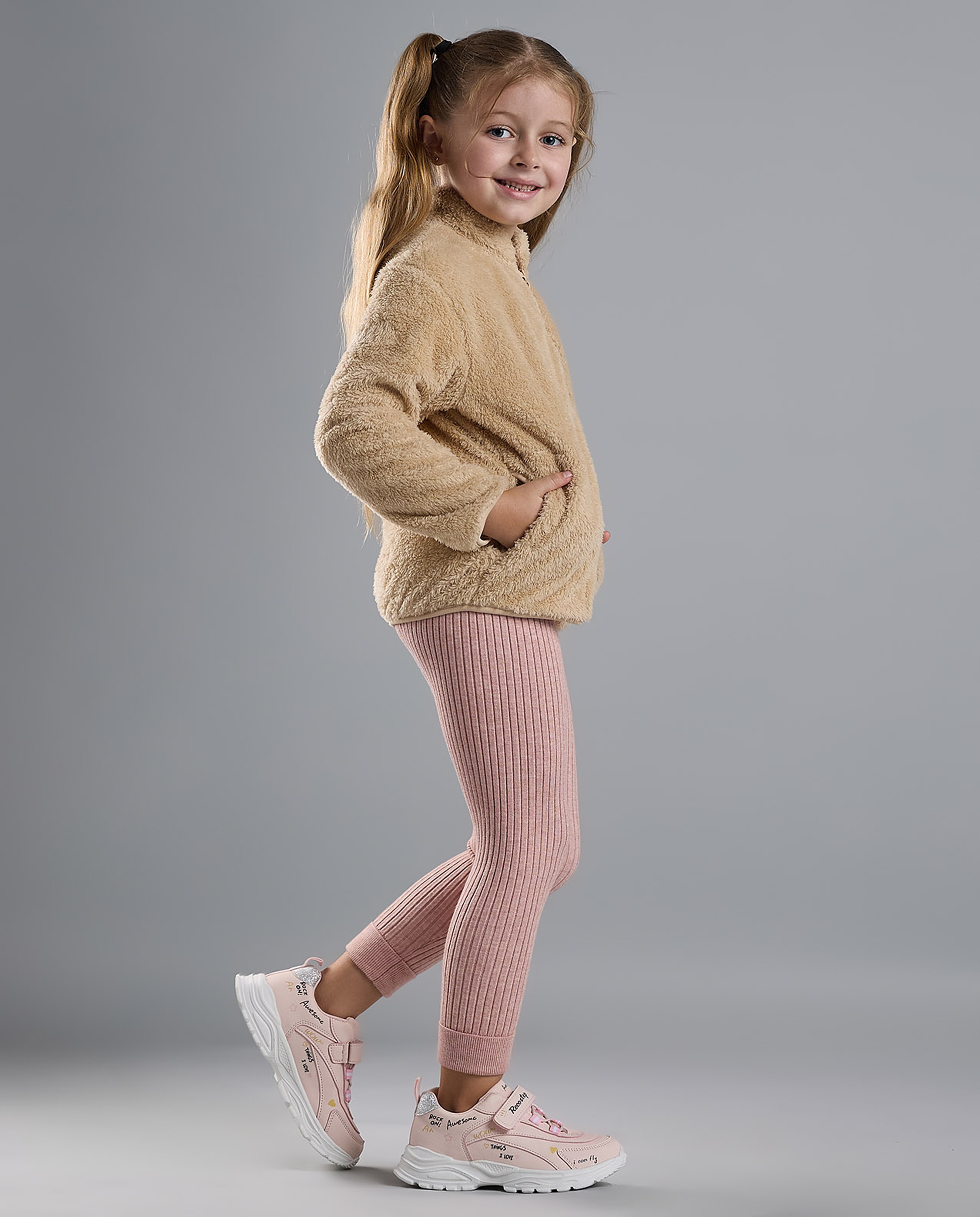 Ribbed Leggings with Elastic Waist