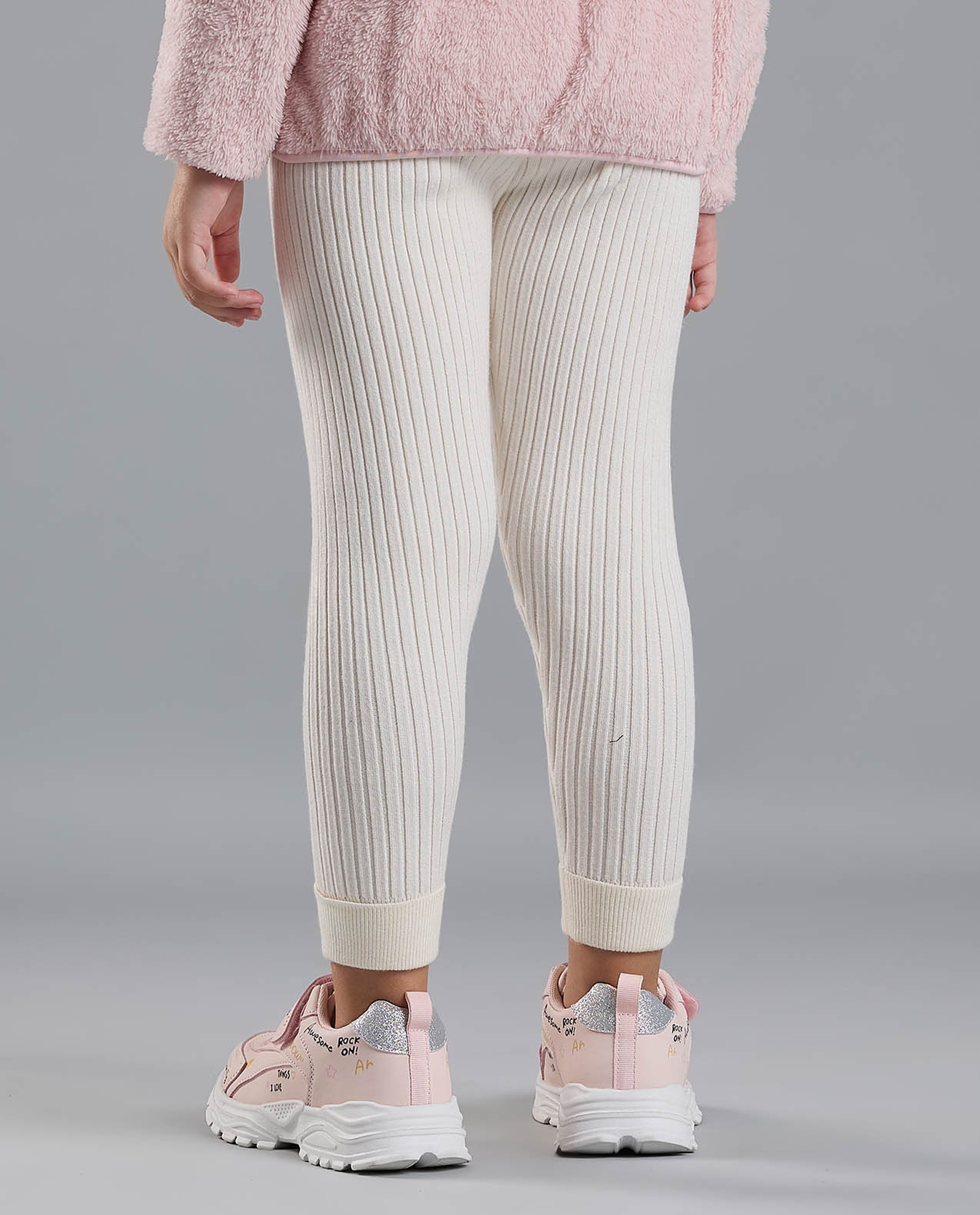 Ribbed Leggings with Elastic Waist