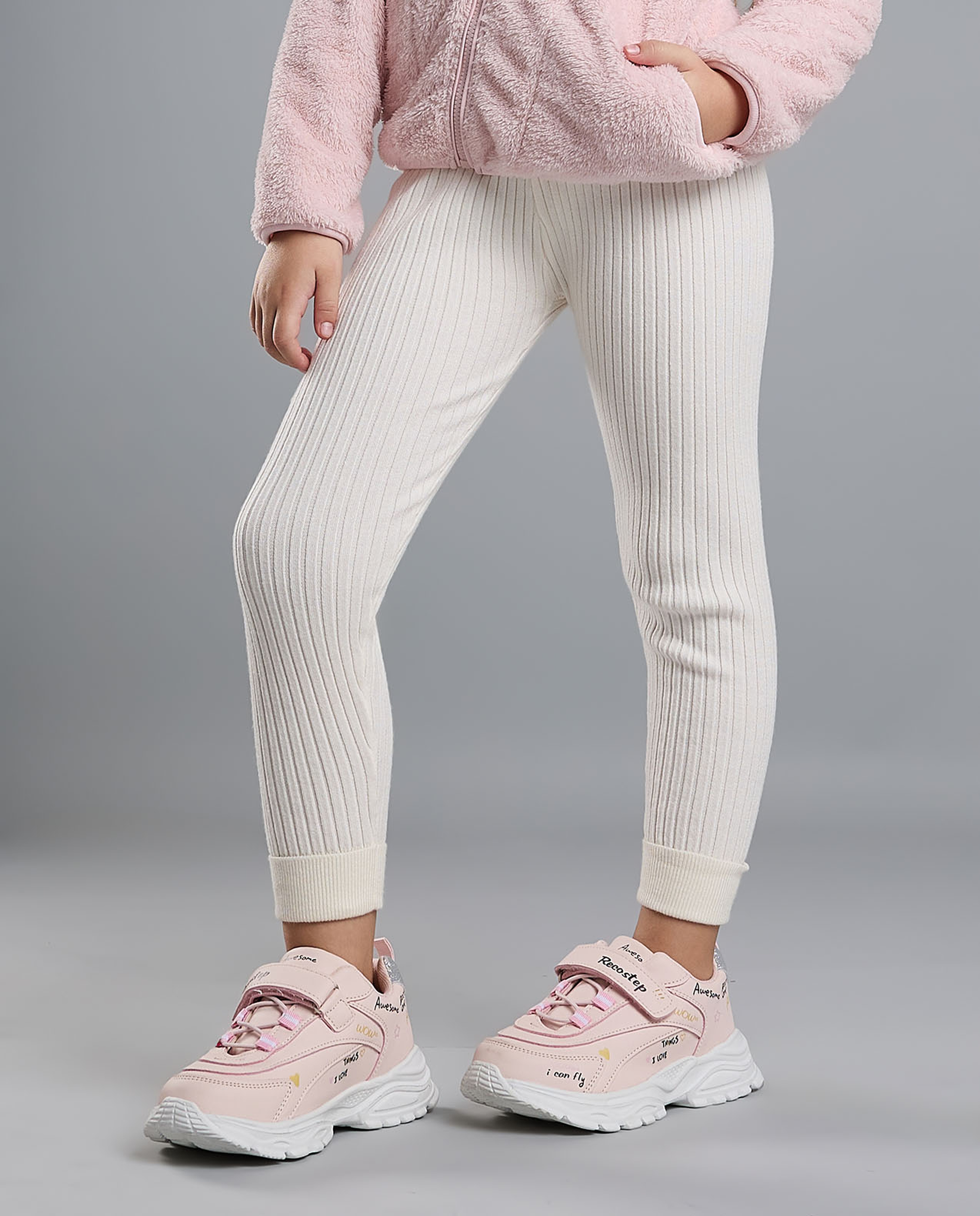 Ribbed Leggings with Elastic Waist