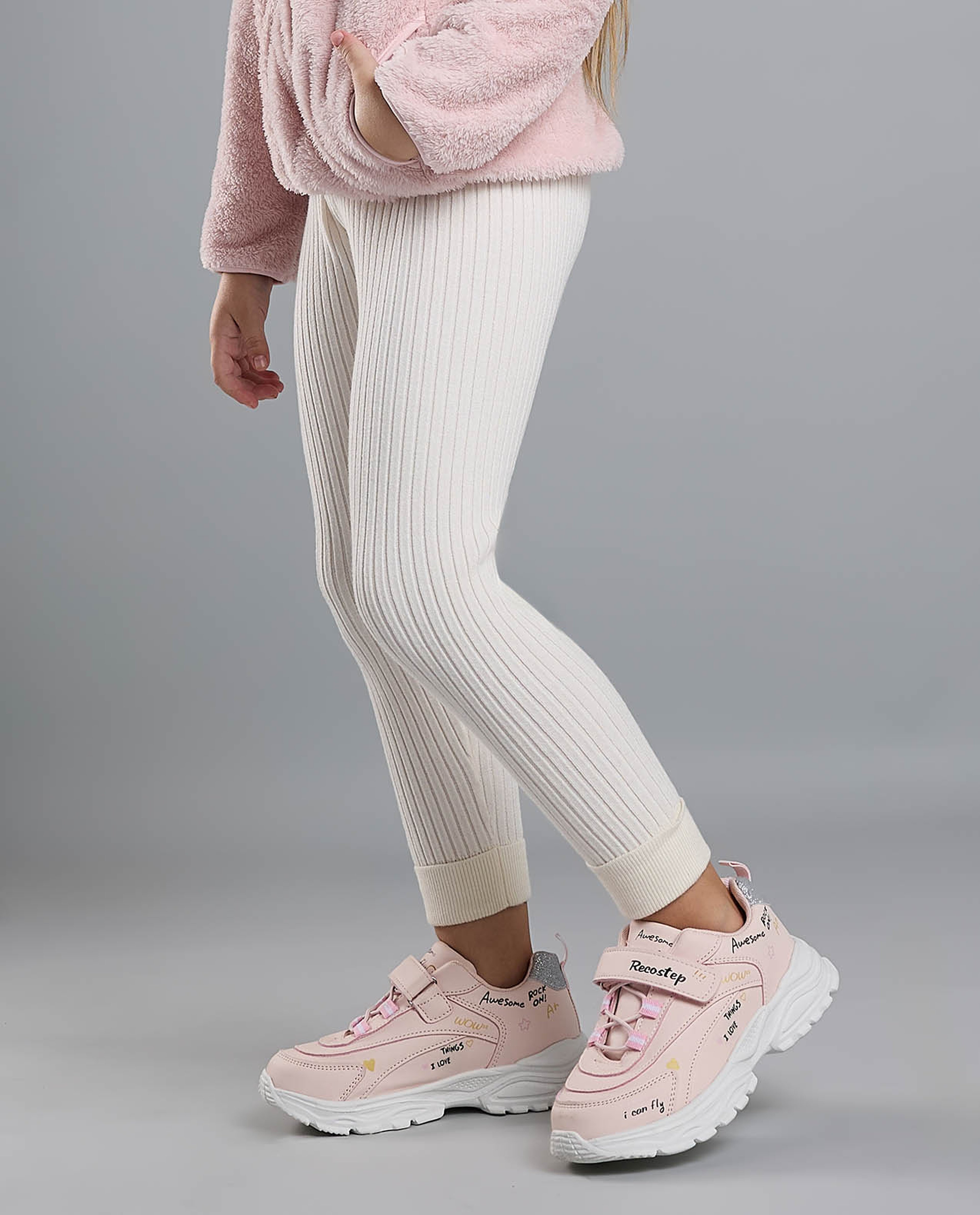 Ribbed Leggings with Elastic Waist