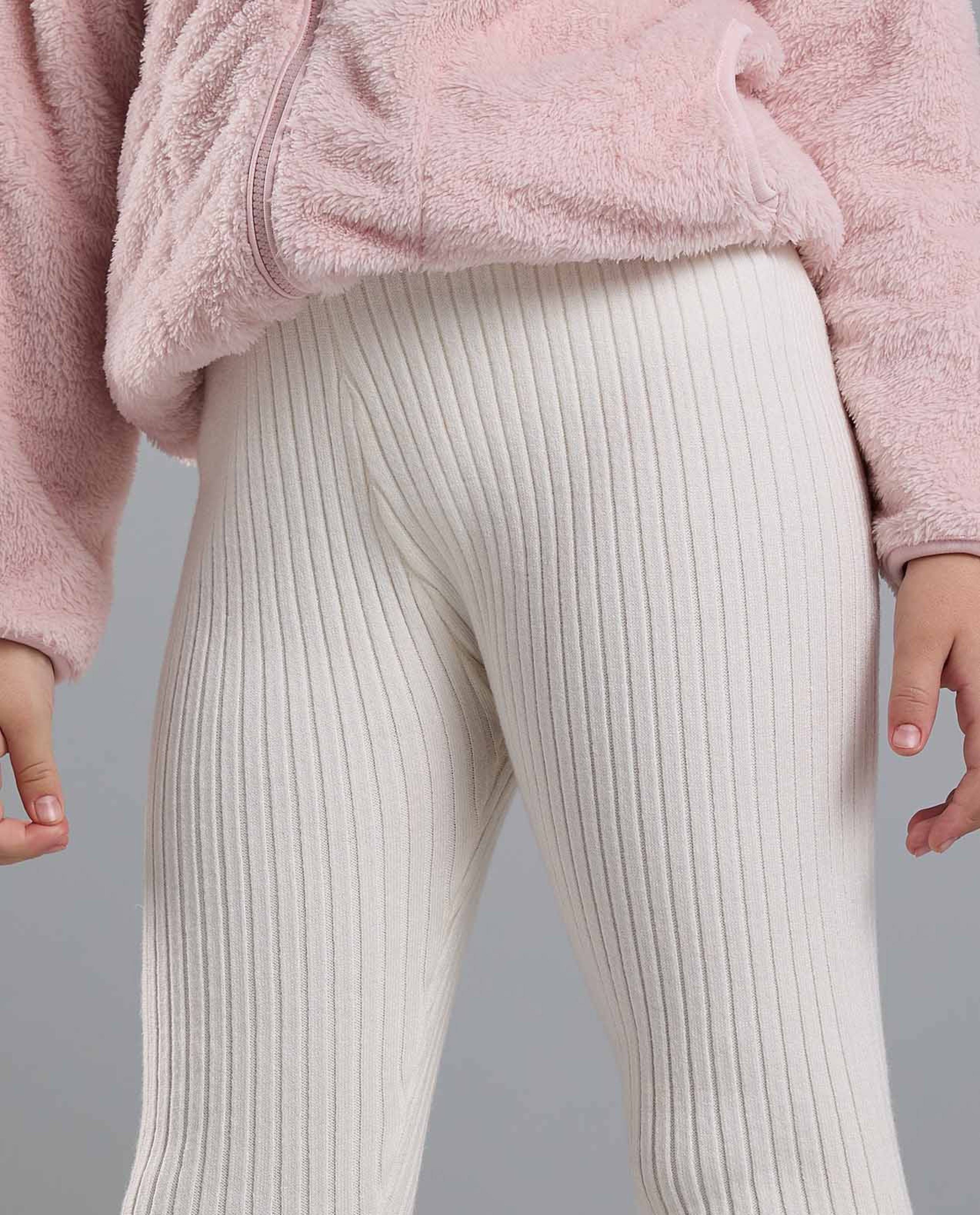 Ribbed Leggings with Elastic Waist