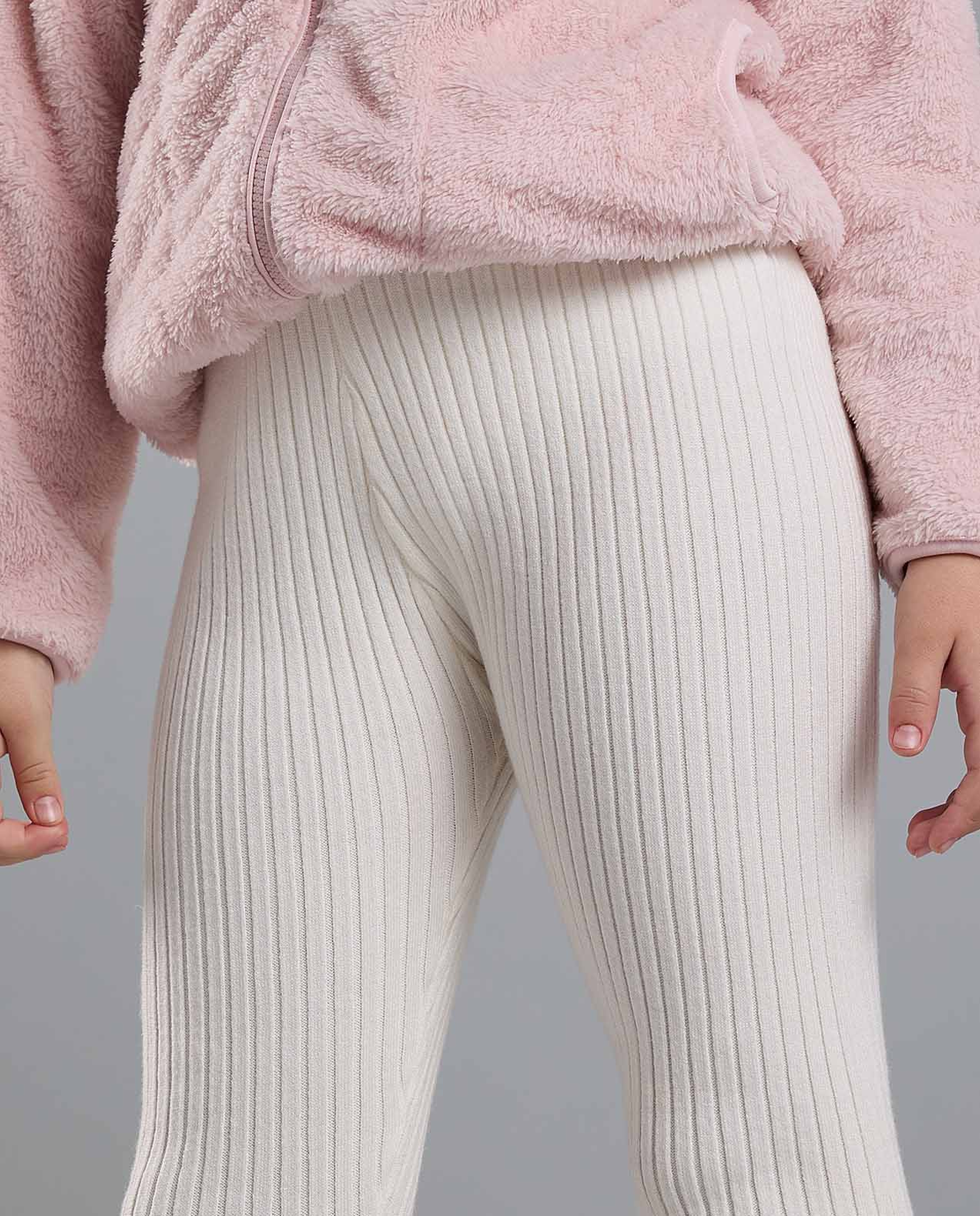 Ribbed Leggings with Elastic Waist