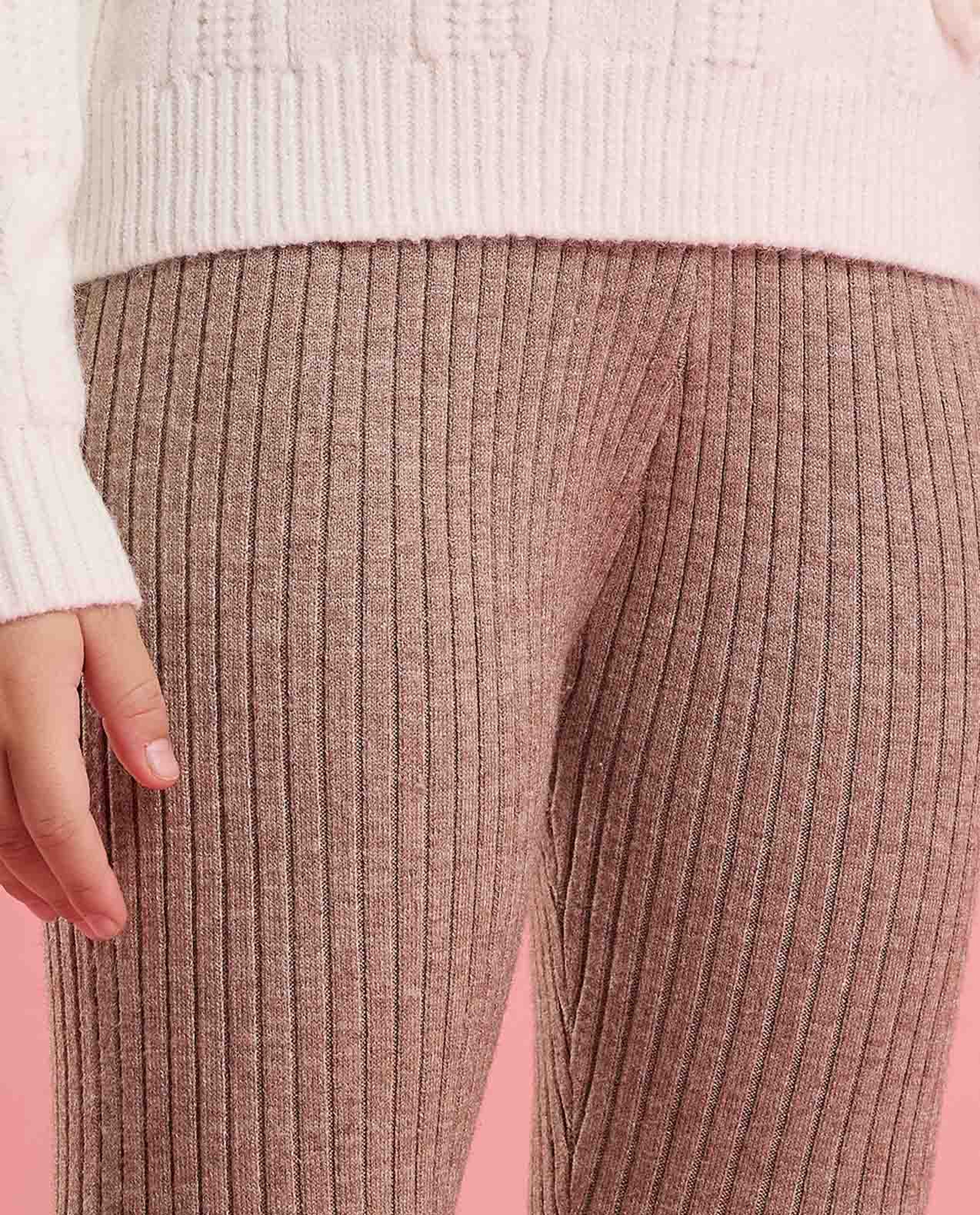 Ribbed Leggings with Elastic Waist