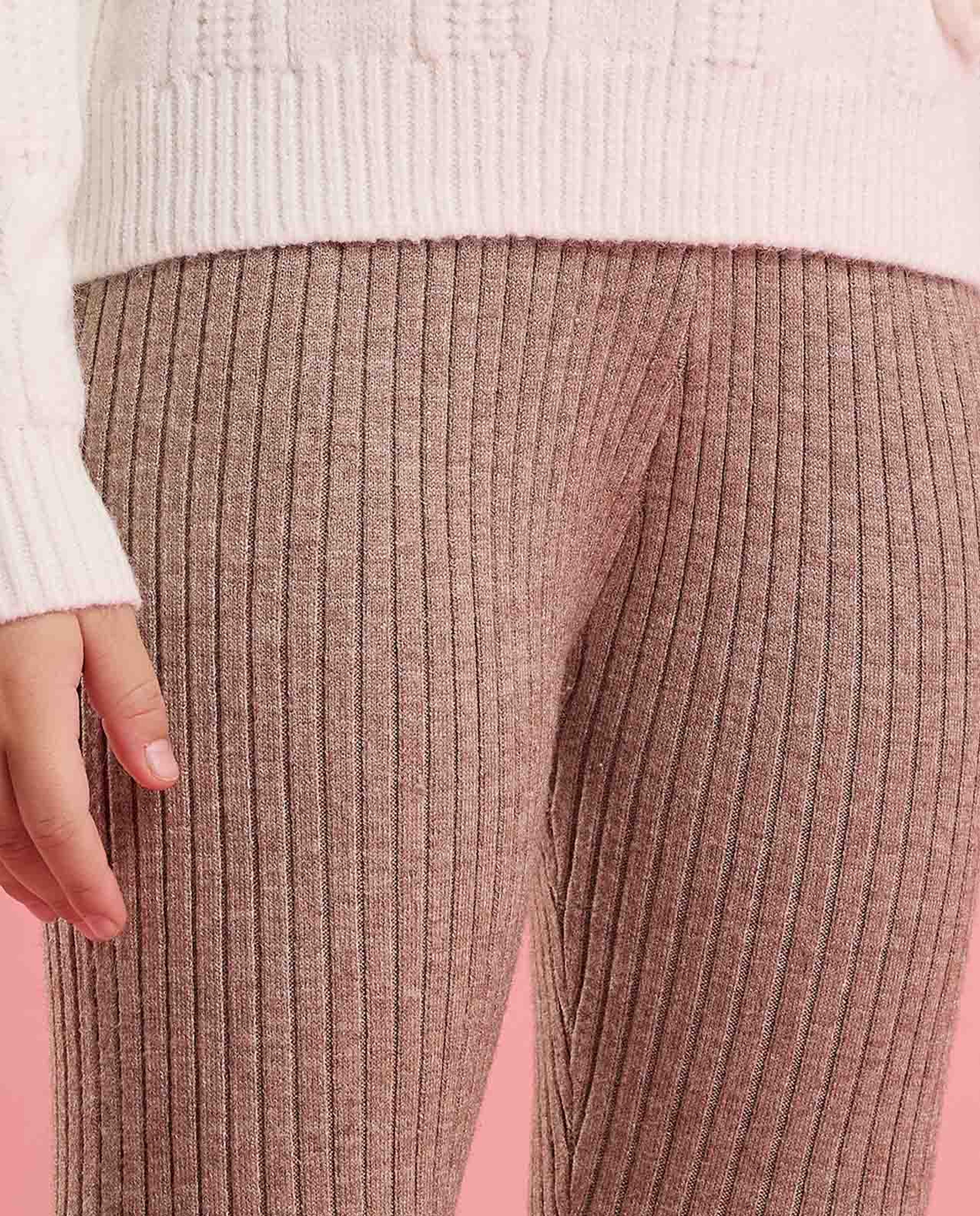 Ribbed Leggings with Elastic Waist