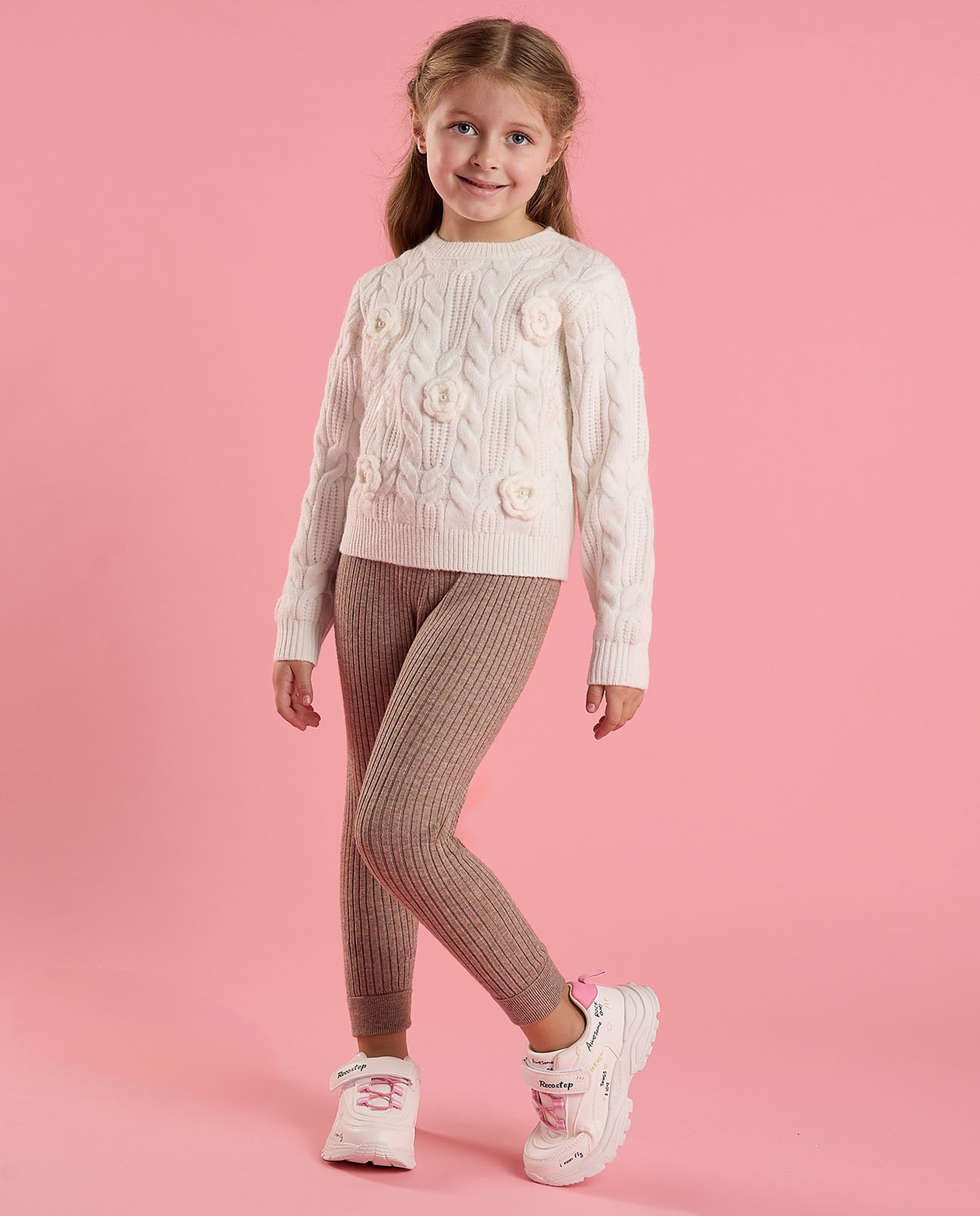 Ribbed Leggings with Elastic Waist